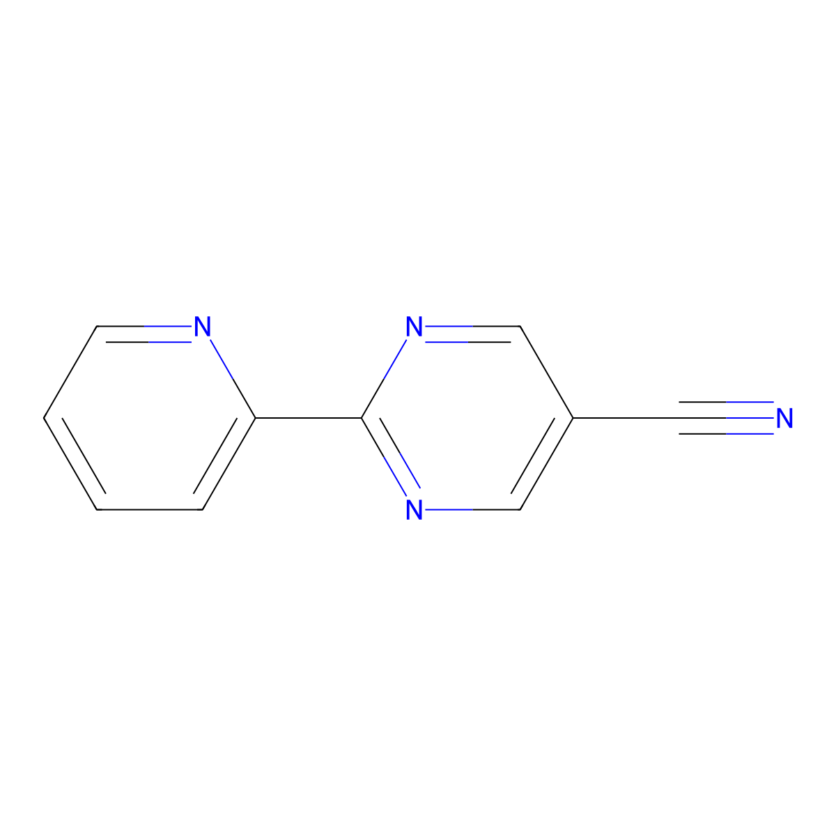 2-(2-Pyridinyl)-5-pyrimidinecarbonitrile molecular structure, CAS 1158735-21-7