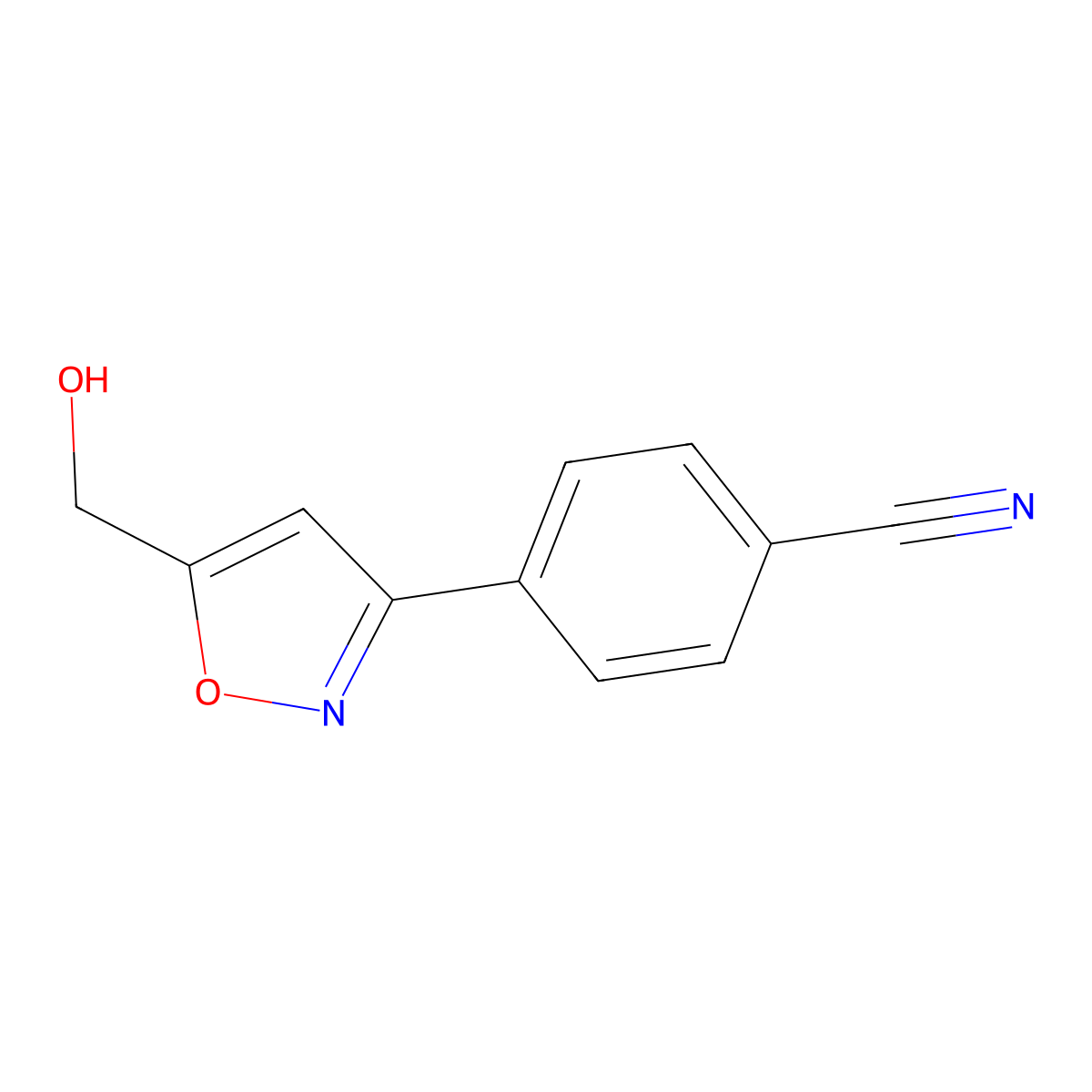 4-[5-(Hydroxymethyl)-3-isoxazolyl]benzonitrile molecular structure, CAS 1158735-36-4