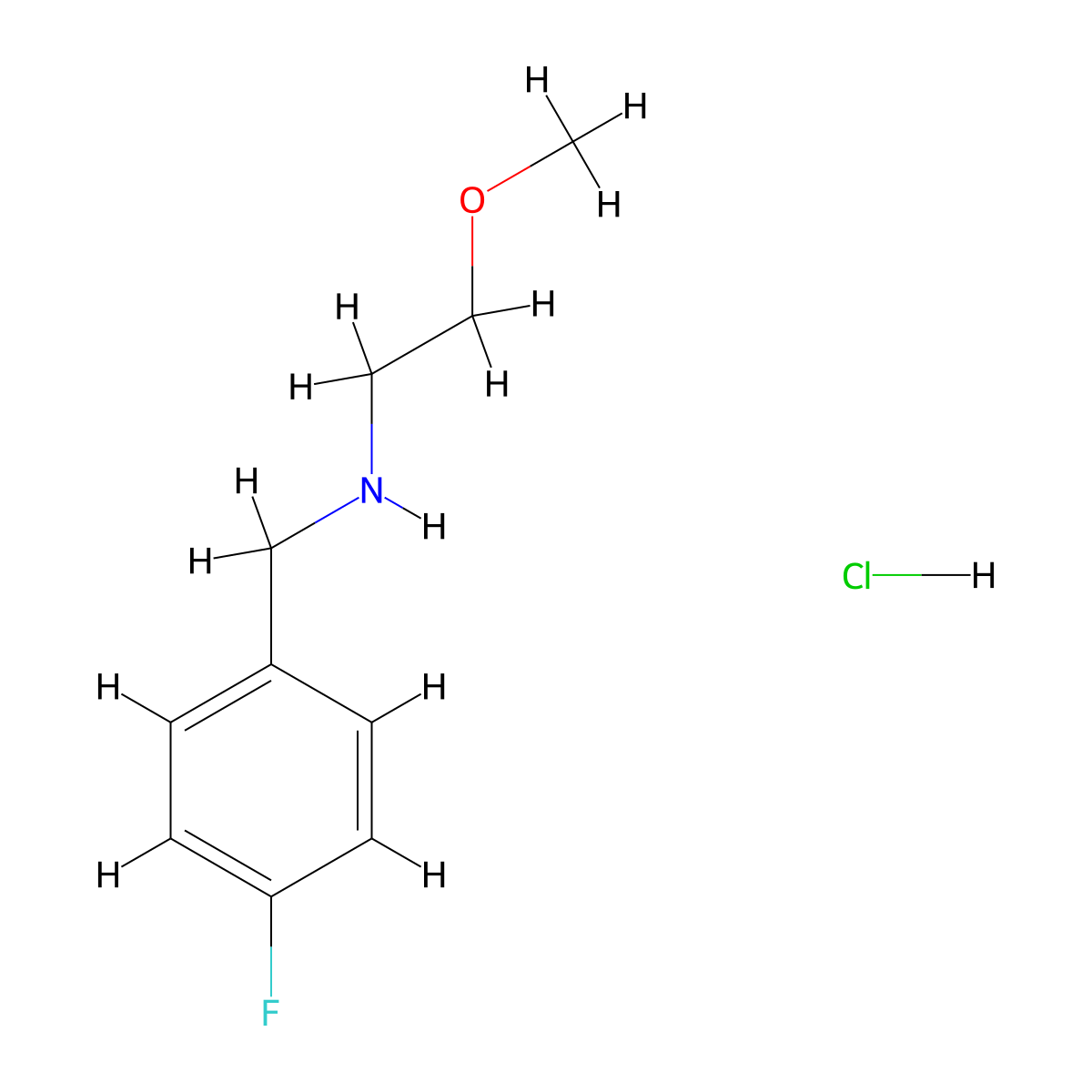 N-(4-Fluorobenzyl)-2-methoxyethanamine hydrochloride molecular structure, CAS 1158735-47-7