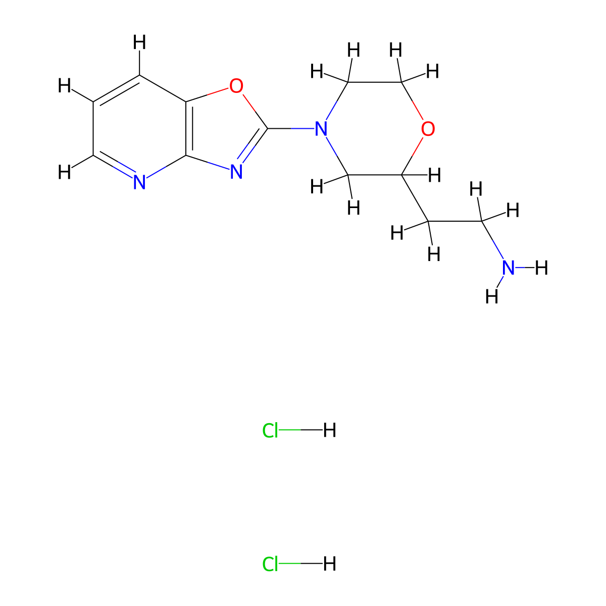 2-(4-[1,3]Oxazolo[4,5-b]pyridin-2-ylmorpholin-2-yl)ethanamine dihydrochloride molecular structure, CAS 1158736-09-4