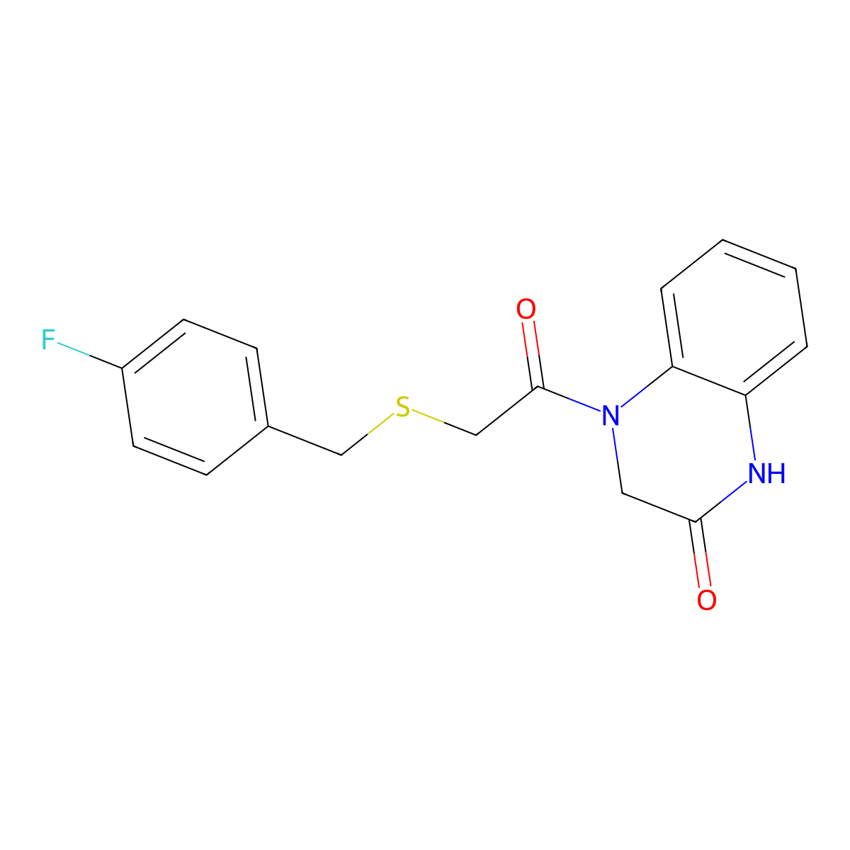4-{[(4-fluorobenzyl)sulfanyl]acetyl}-3,4-dihydroquinoxalin-2(1H)-one molecular structure, CAS 1158736-71-0
