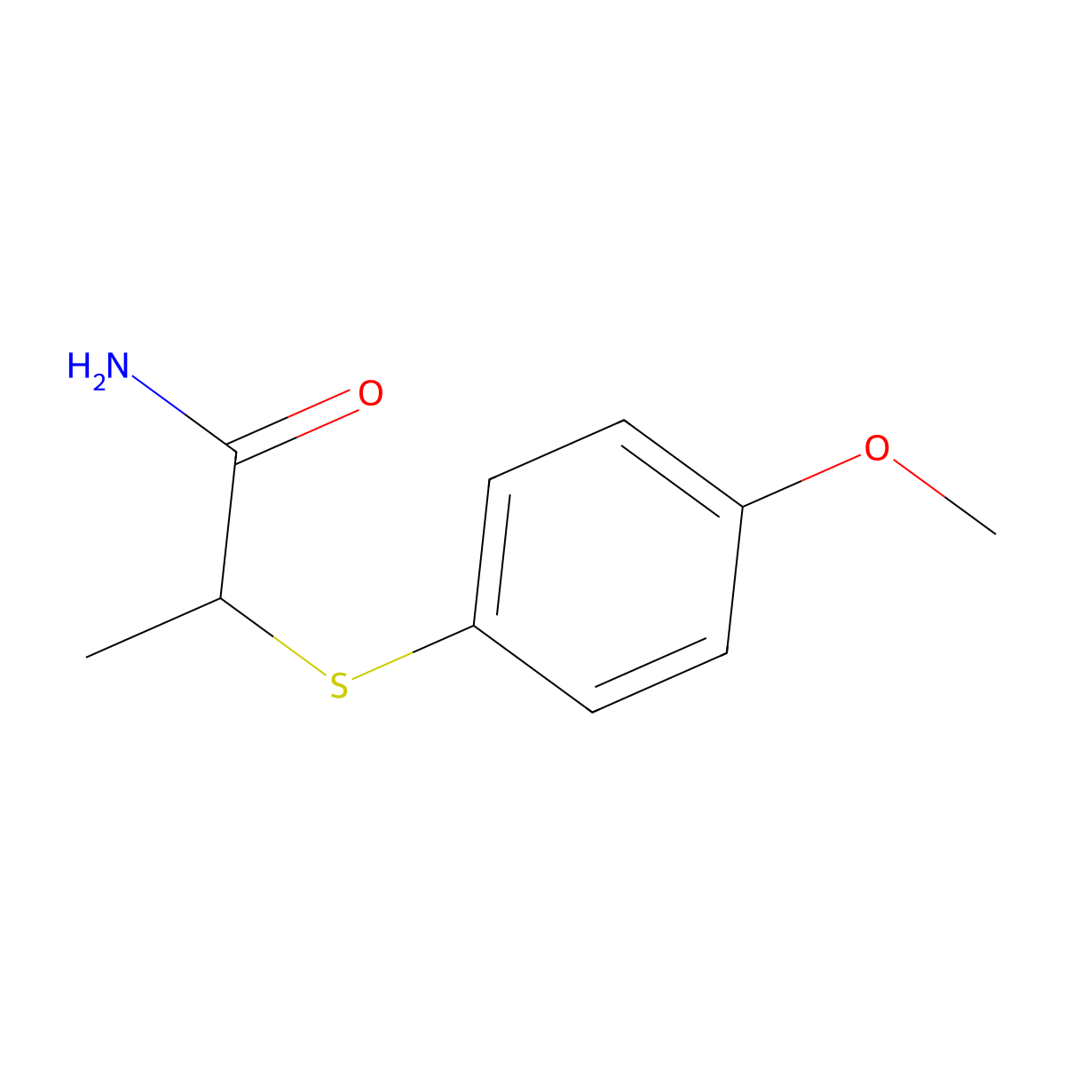 2-[(4-Methoxyphenyl)sulfanyl]propanamide molecular structure, CAS 1158737-05-3