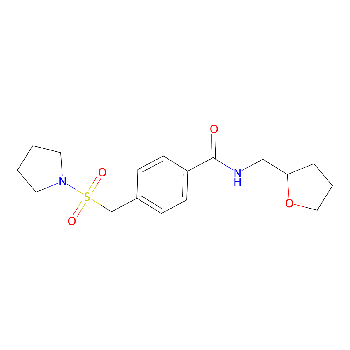 4-[(pyrrolidin-1-ylsulfonyl)methyl]-N-(tetrahydrofuran-2-ylmethyl)benzamide molecular structure, CAS 1158737-13-3