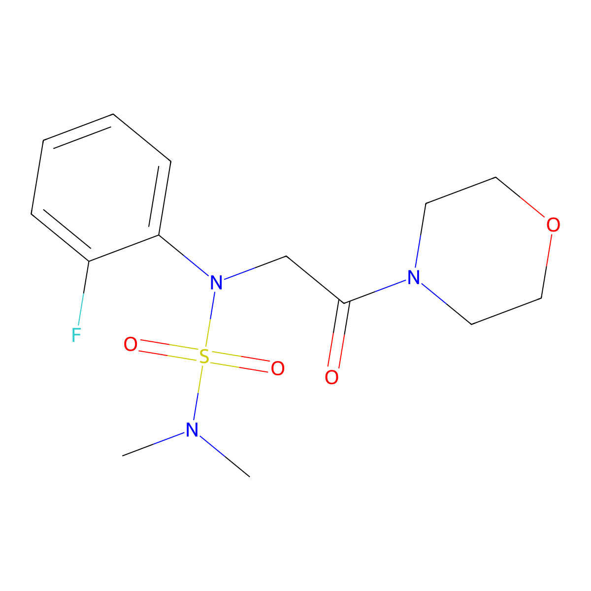 2-[N-(dimethylsulfamoyl)-2-fluoroanilino]-1-morpholin-4-ylethanone molecular structure, CAS 1158737-30-4