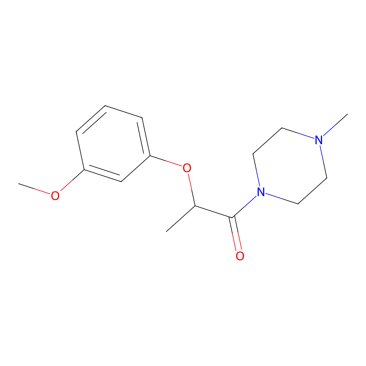 2-(3-Methoxyphenoxy)-1-(4-methylpiperazin-1-yl)propan-1-one molecular structure, CAS 1158737-31-5
