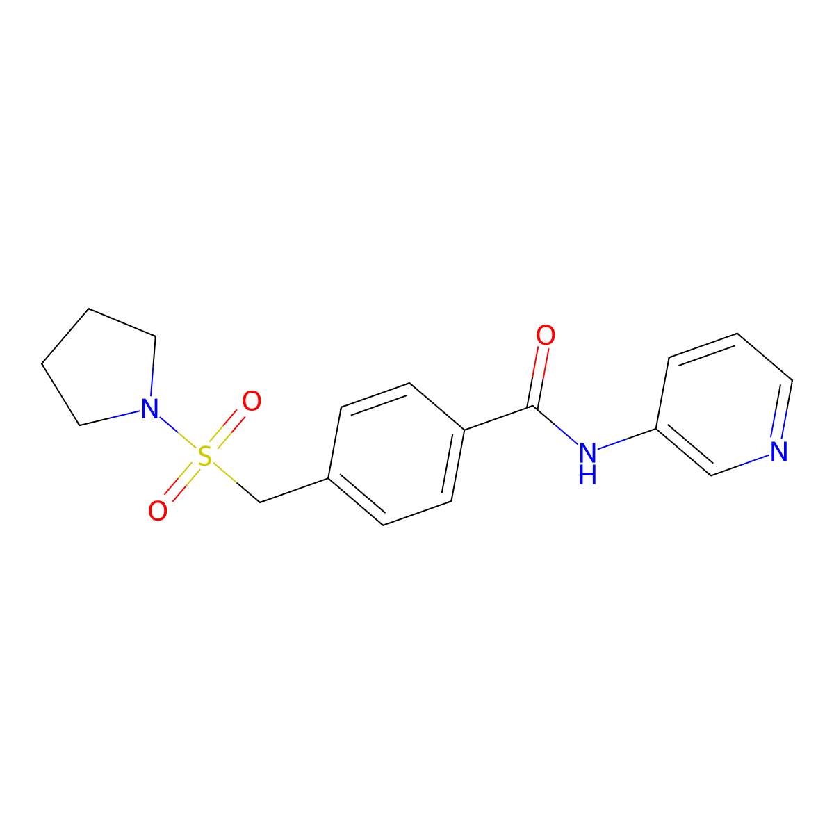 N-(pyridin-3-yl)-4-[(pyrrolidin-1-ylsulfonyl)methyl]benzamide molecular structure, CAS 1158737-32-6
