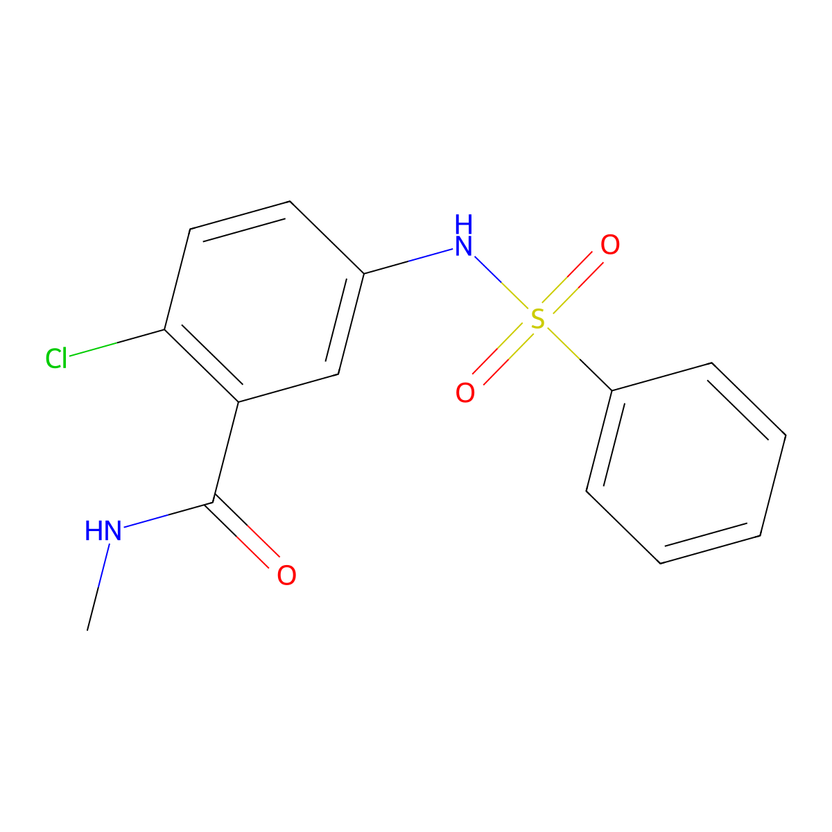 2-chloro-N-methyl-5-[(phenylsulfonyl)amino]benzamide molecular structure, CAS 1158737-45-1