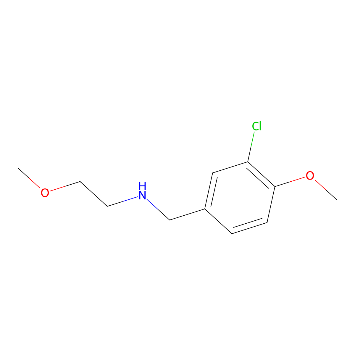 N-(3-chloro-4-methoxybenzyl)-2-methoxyethanamine molecular structure, CAS 1158737-50-8