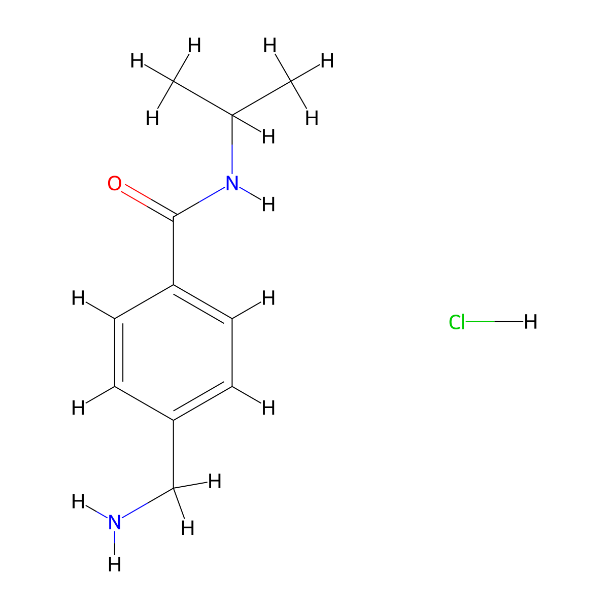 4-(aminomethyl)-N-isopropylbenzamide hydrochloride molecular structure, CAS 1158737-63-3