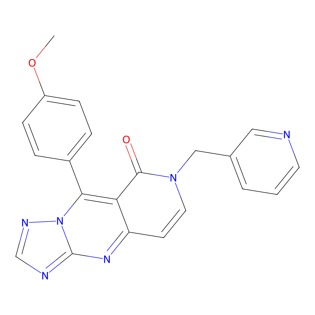 9-(4-methoxyphenyl)-7-(pyridin-3-ylmethyl)pyrido[4,3-d][1,2,4]triazolo[1,5-a]pyrimidin-8(7H)-one molecular structure, CAS 1158737-80-4
