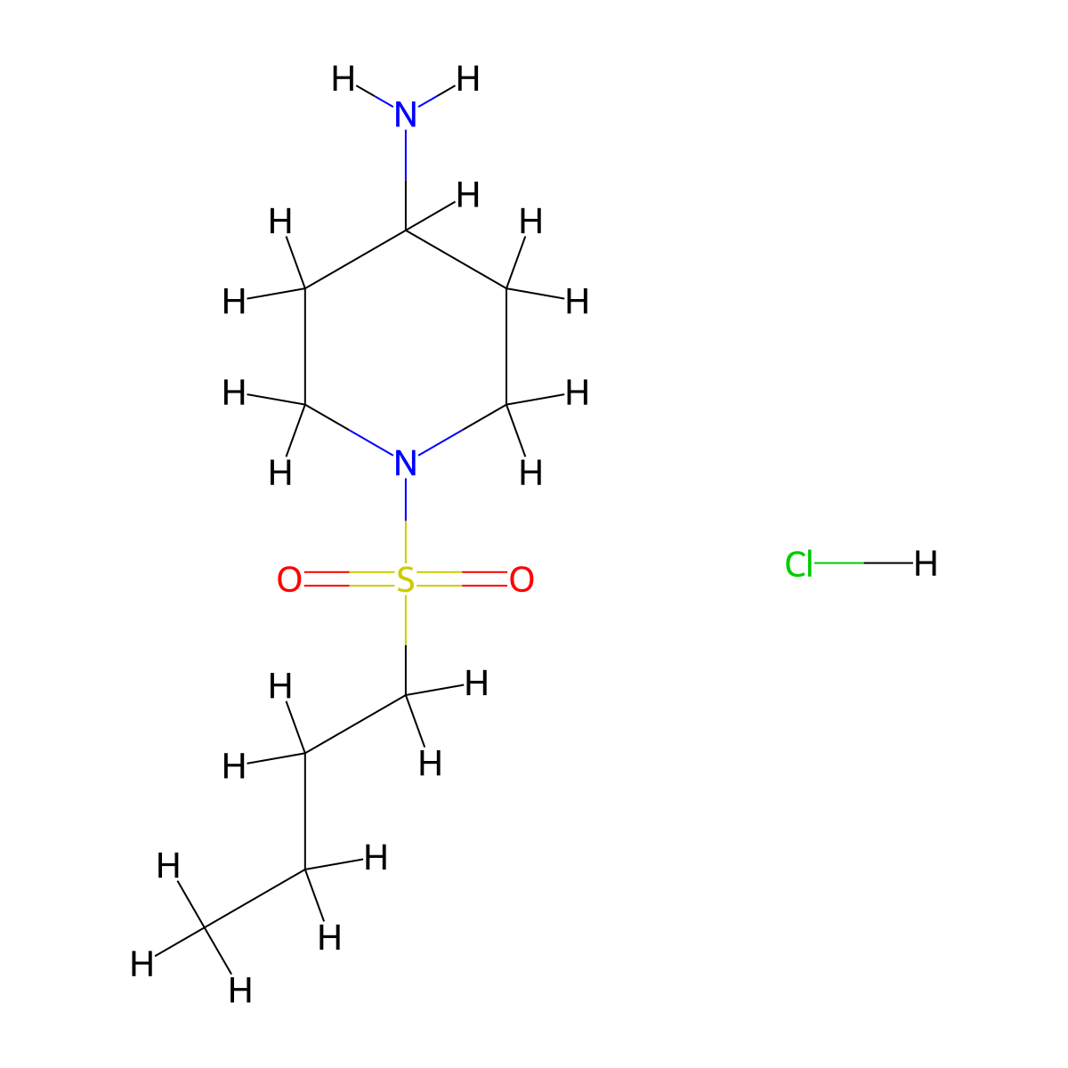 1-(Butane-1-sulfonyl)piperidin-4-amine hydrochloride molecular structure, CAS 1158738-88-5