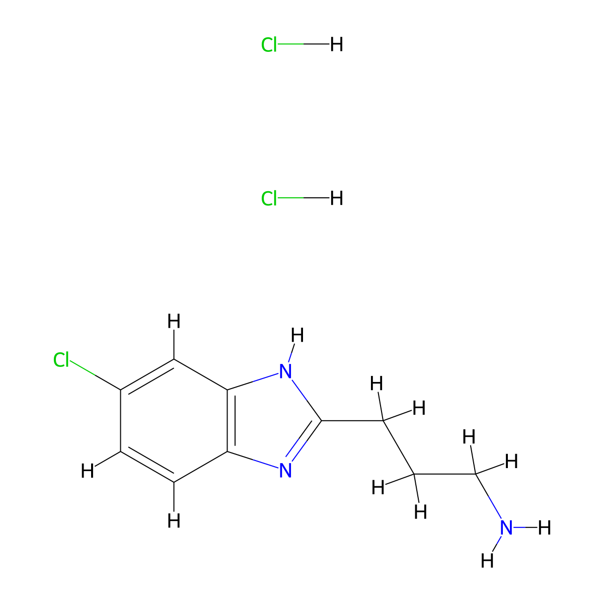 3-(5-chloro-1H-1,3-benzodiazol-2-yl)propan-1-amine dihydrochloride molecular structure, CAS 1158738-89-6