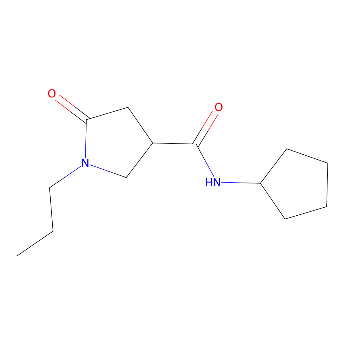 N-cyclopentyl-5-oxo-1-propylpyrrolidine-3-carboxamide molecular structure, CAS 1158739-37-7