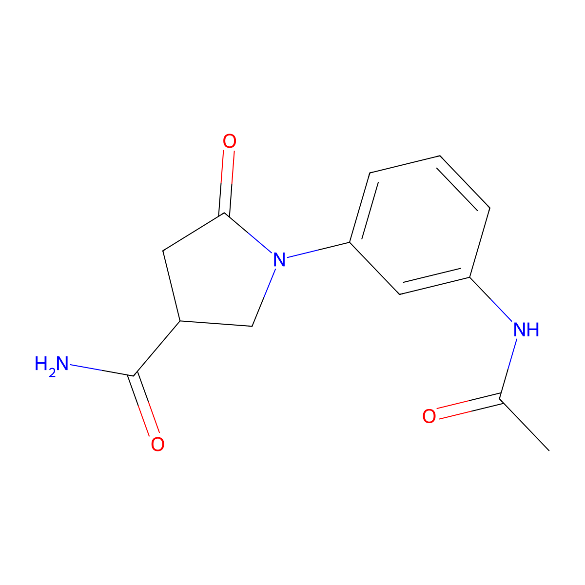 1-(3-Acetamidophenyl)-5-oxopyrrolidine-3-carboxamide molecular structure, CAS 1158739-56-0