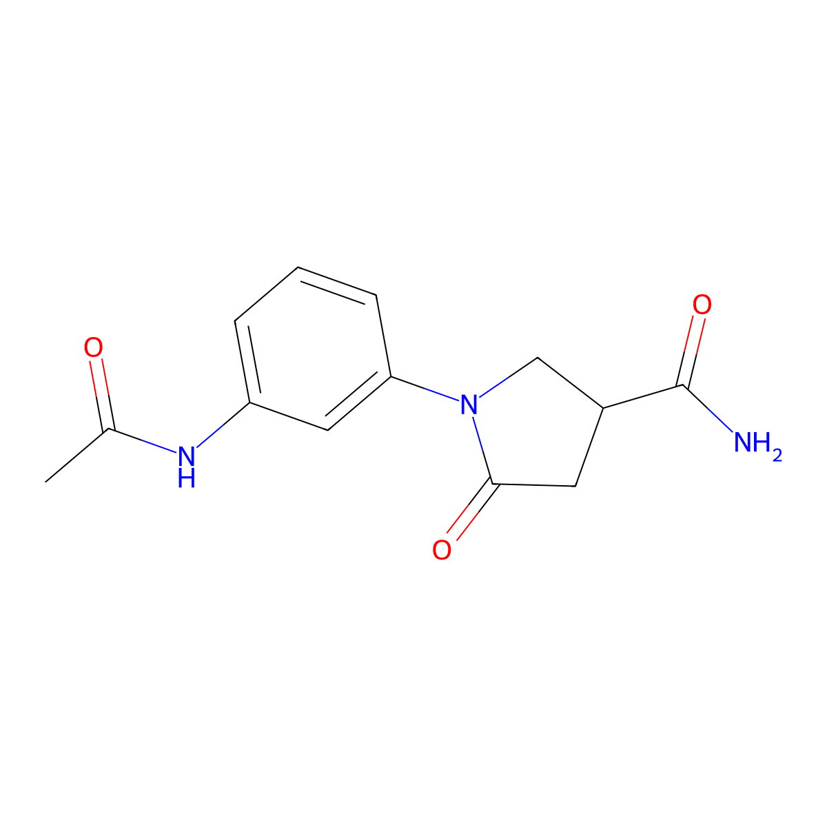1-(3-Acetamidophenyl)-5-oxopyrrolidine-3-carboxamide molecular structure, CAS 1158739-56-0