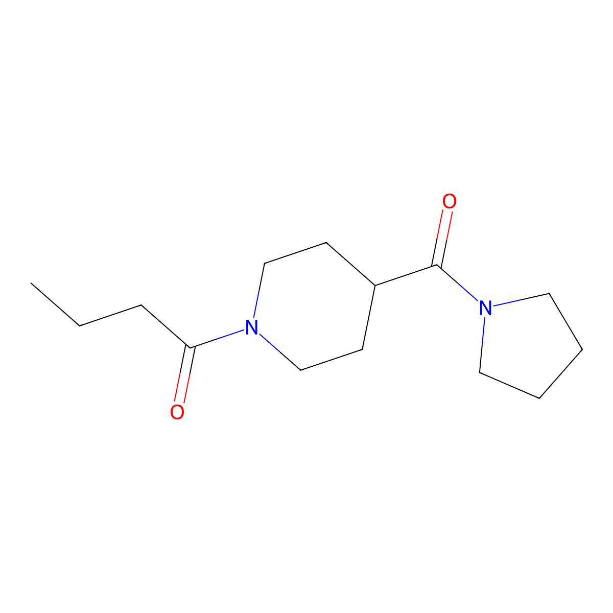 1-[4-(Pyrrolidin-1-ylcarbonyl)piperidin-1-yl]butan-1-one molecular structure, CAS 1158739-68-4