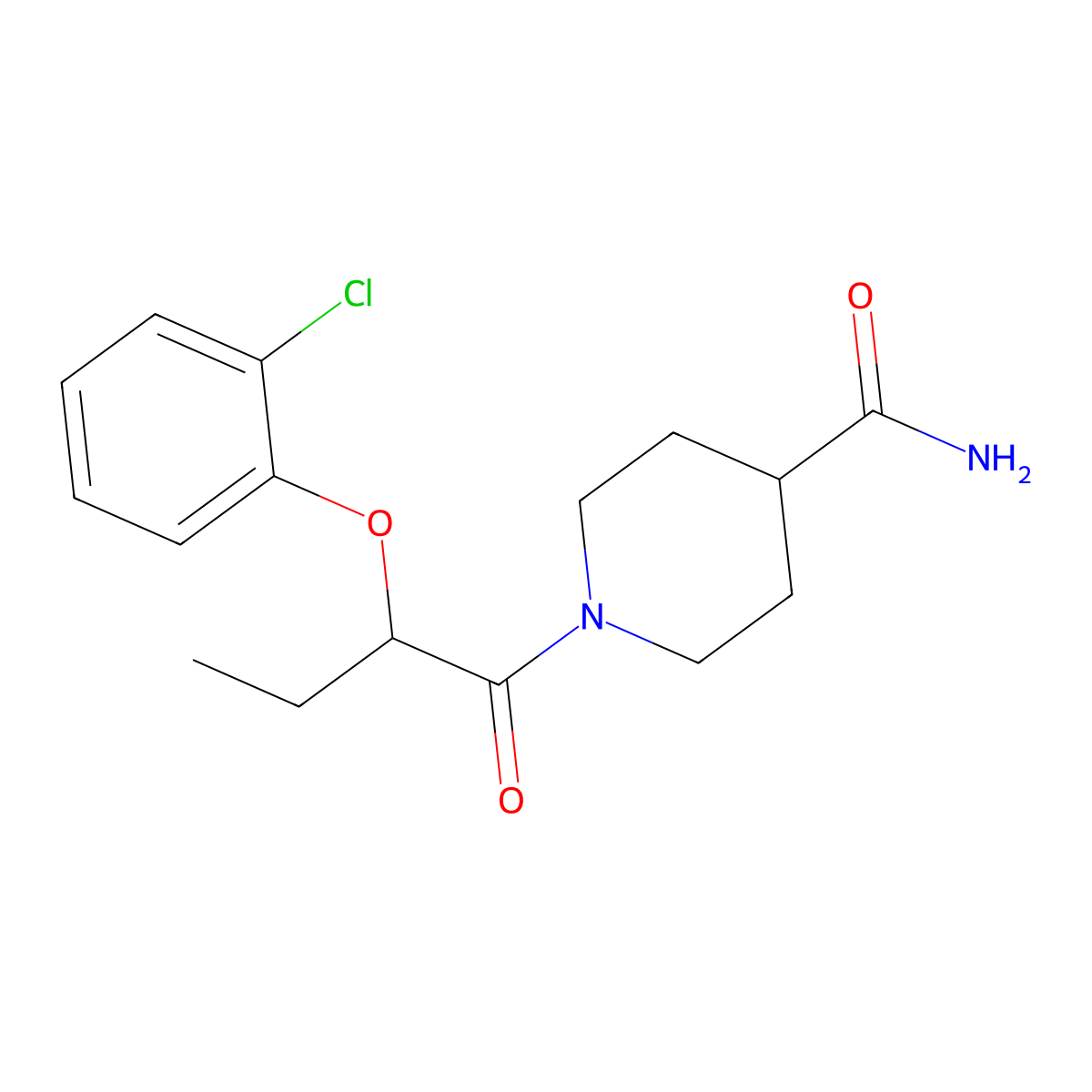 1-[2-(2-Chlorophenoxy)butanoyl]piperidine-4-carboxamide molecular structure, CAS 1158740-34-1