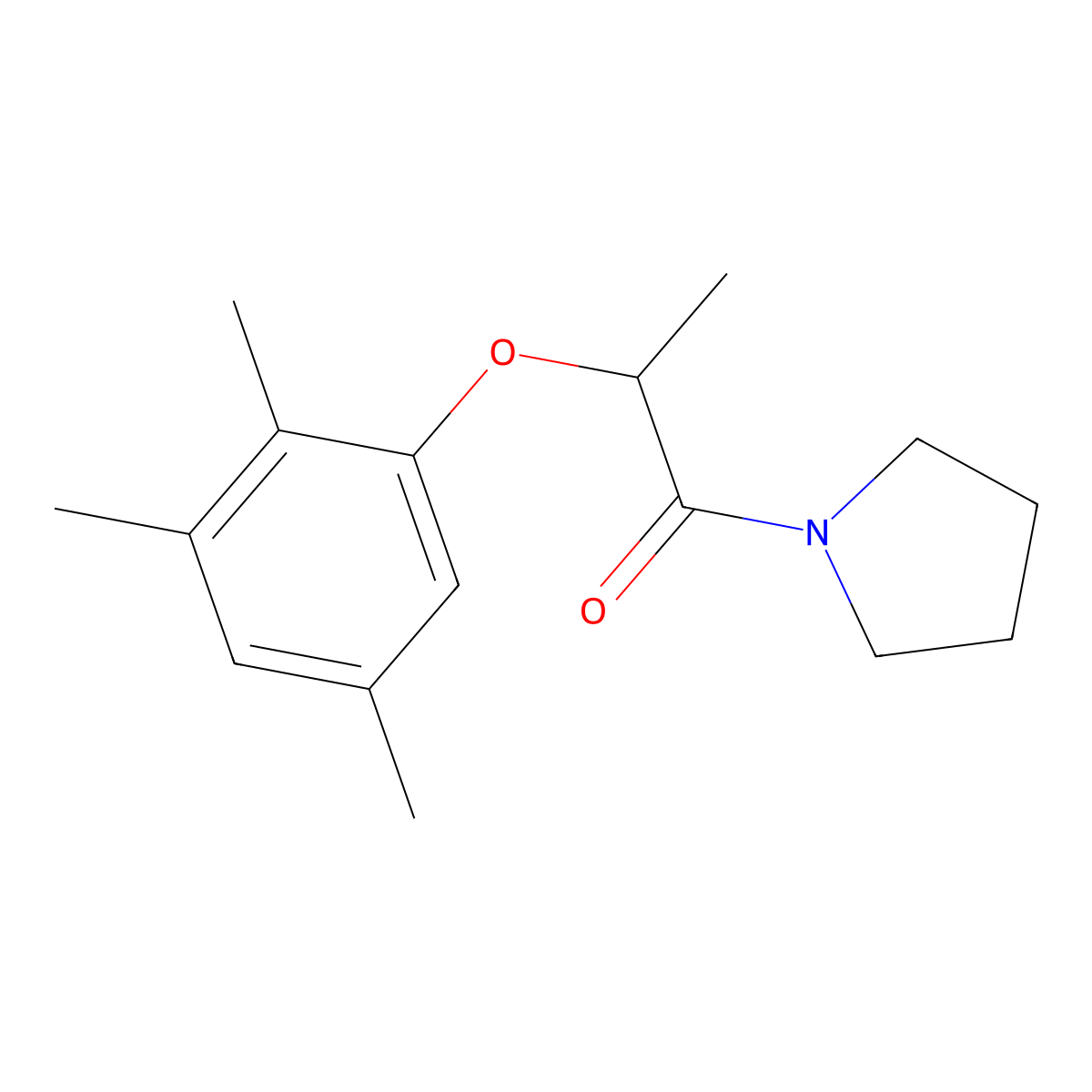 1-(Pyrrolidin-1-yl)-2-(2,3,5-trimethylphenoxy)propan-1-one molecular structure, CAS 1158740-38-5
