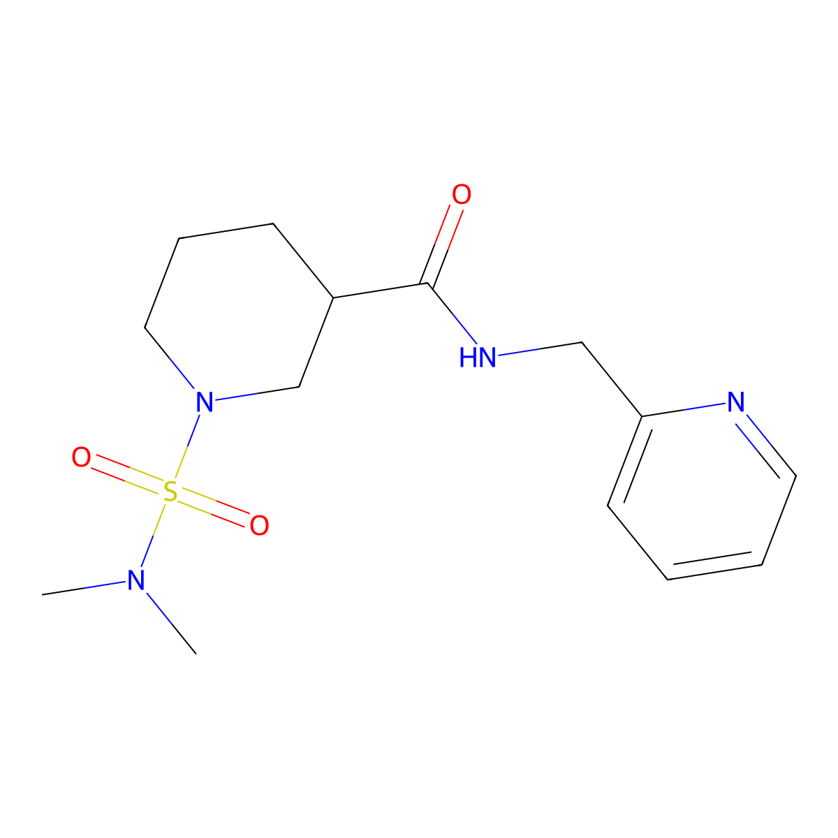 1-(dimethylsulfamoyl)-N-(pyridin-2-ylmethyl)piperidine-3-carboxamide molecular structure, CAS 1158740-41-0