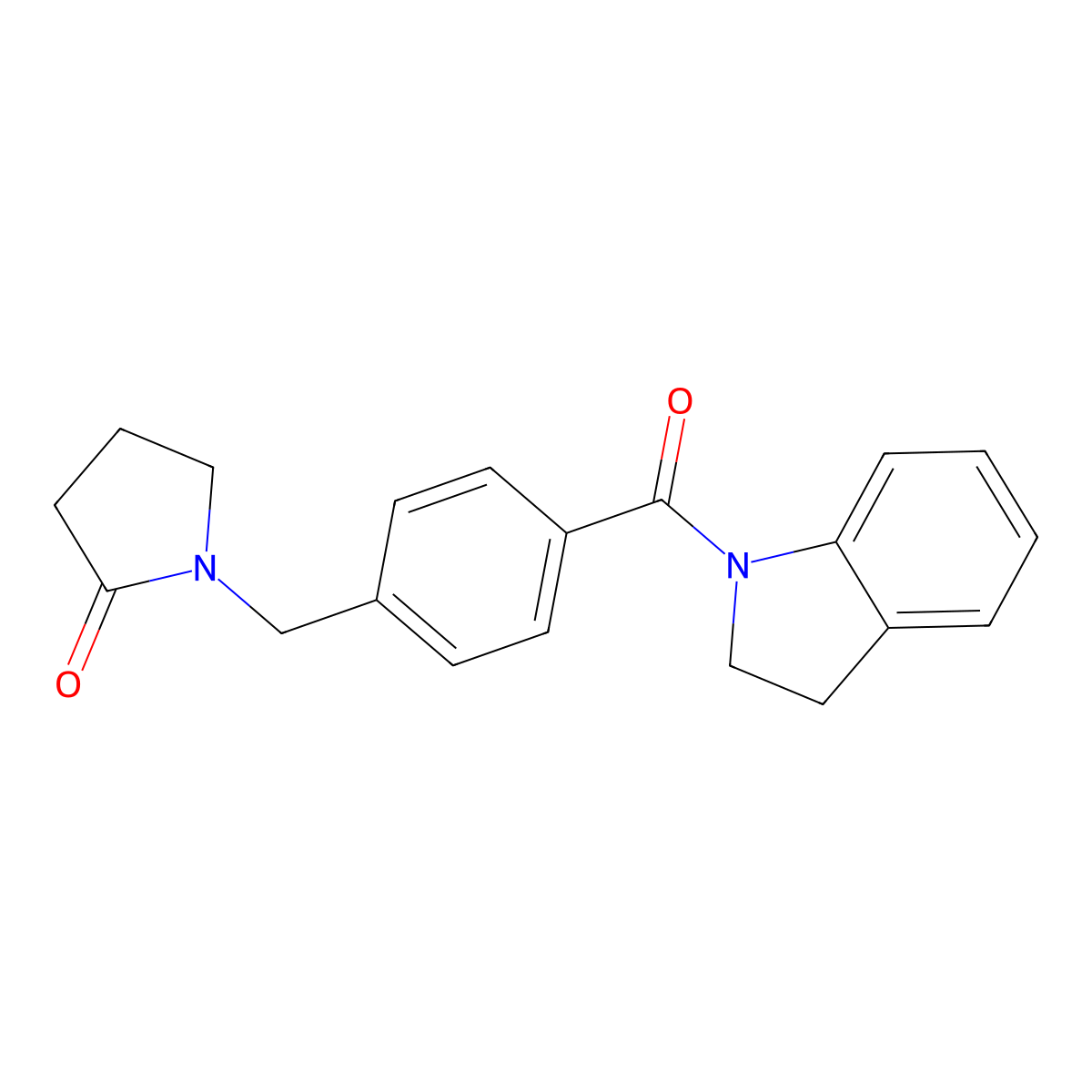 1-[4-(2,3-dihydro-1H-indol-1-ylcarbonyl)benzyl]pyrrolidin-2-one molecular structure, CAS 1158740-43-2