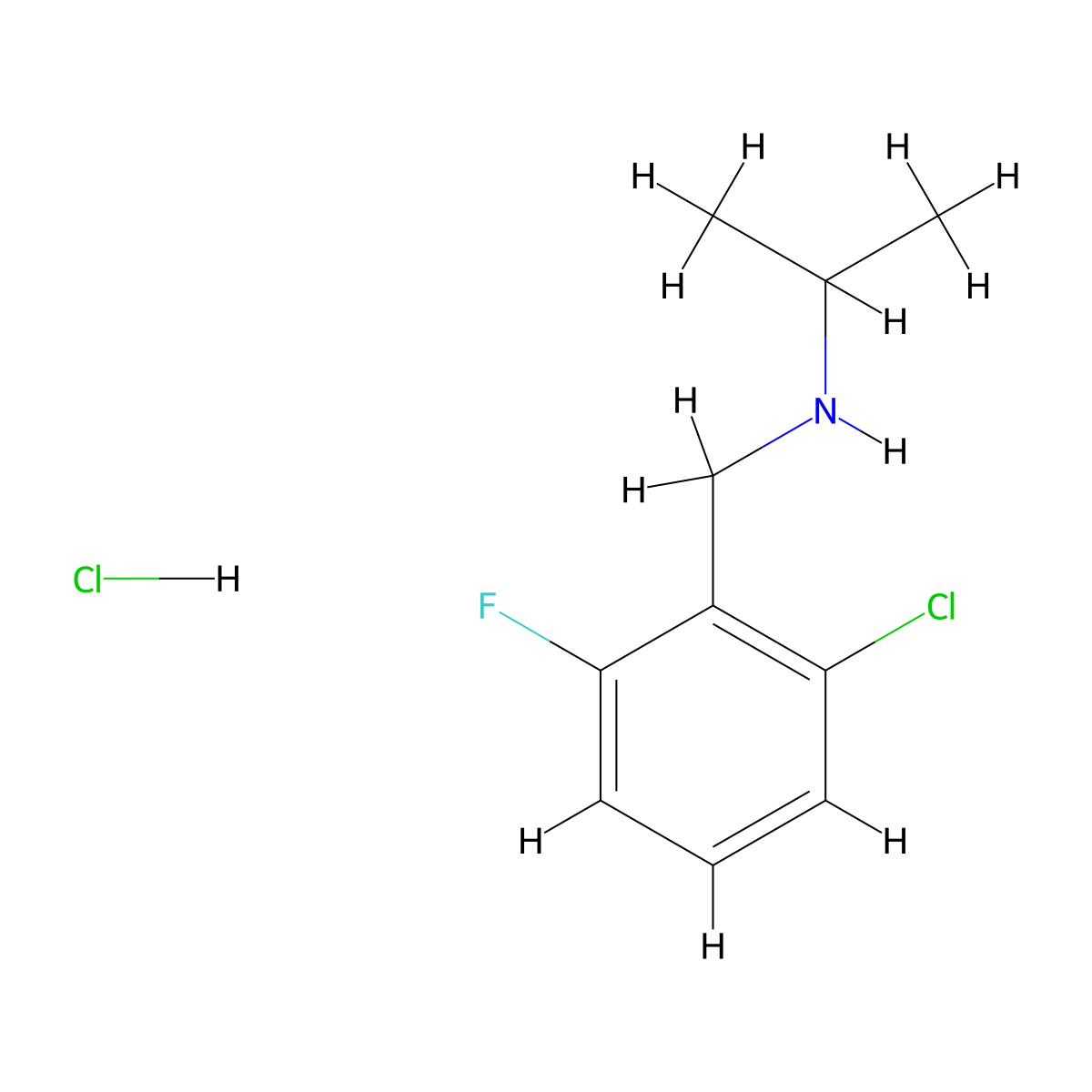[(2-Chloro-6-fluorophenyl)methyl](propan-2-yl)amine hydrochloride molecular structure, CAS 1158740-45-4