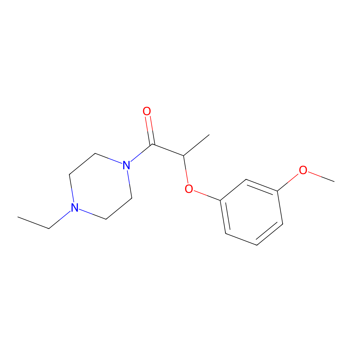 1-(4-Ethylpiperazin-1-yl)-2-(3-methoxyphenoxy)propan-1-one molecular structure, CAS 1158740-76-1