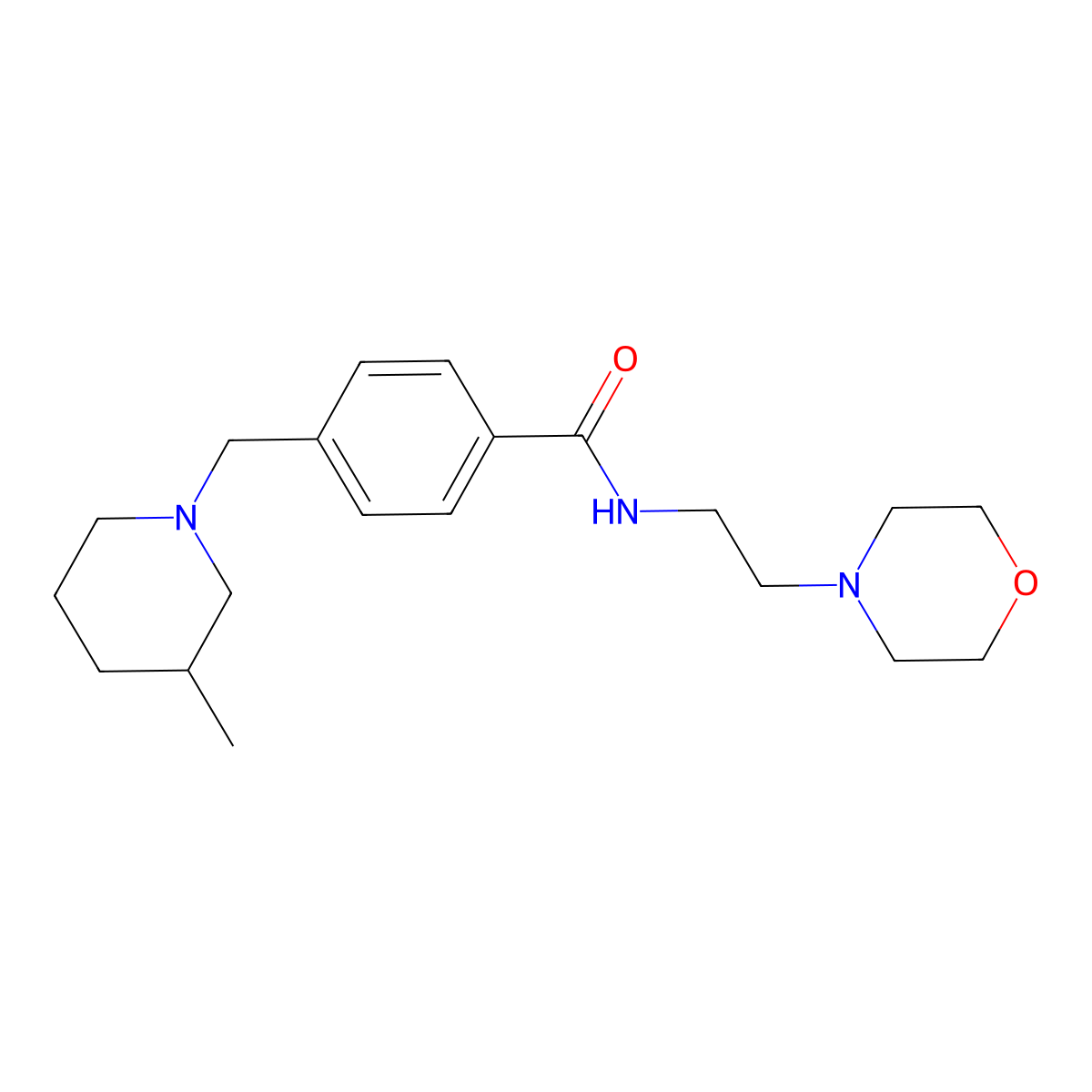 4-[(3-methylpiperidin-1-yl)methyl]-N-[2-(morpholin-4-yl)ethyl]benzamide molecular structure, CAS 1158740-86-3