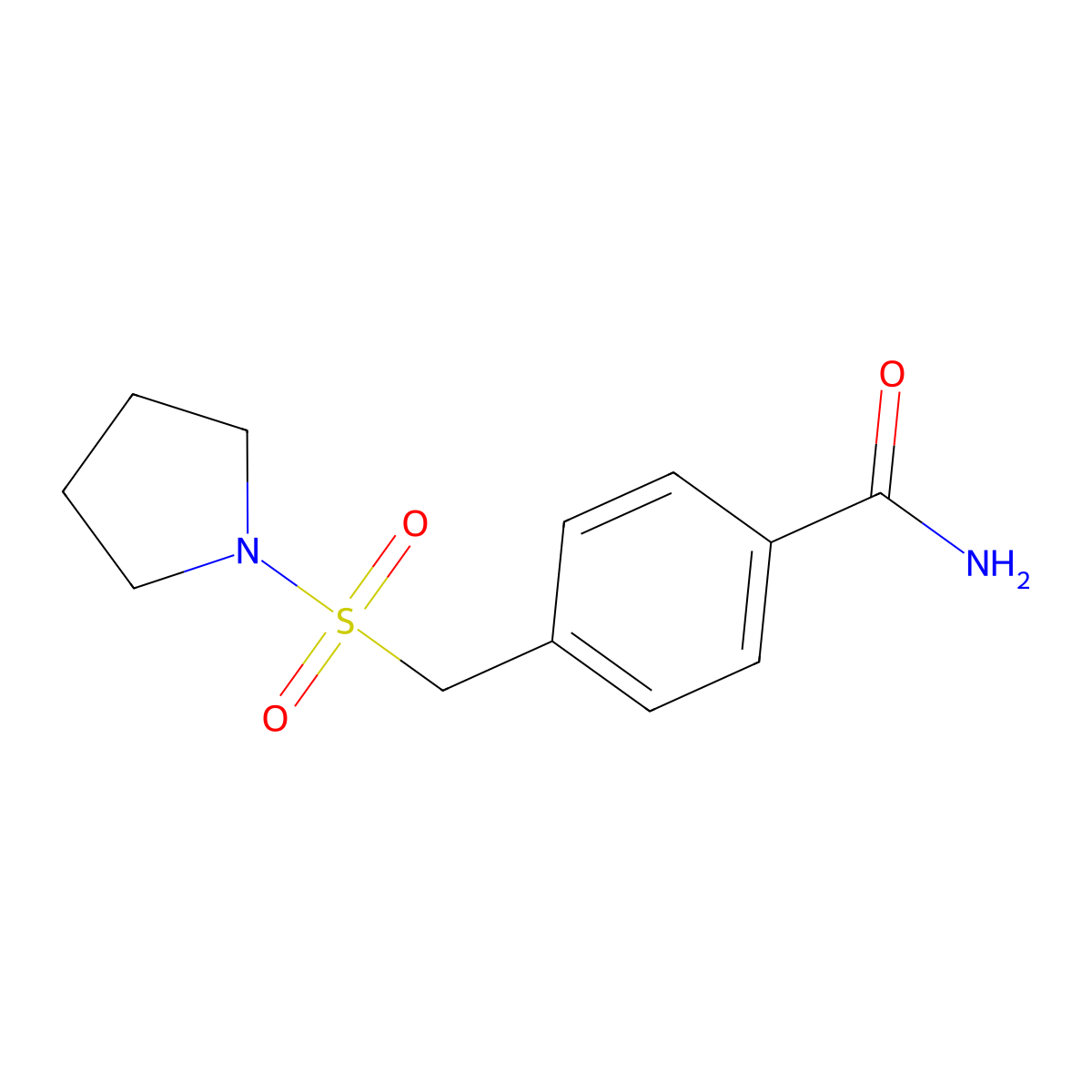 4-[(Pyrrolidin-1-ylsulfonyl)methyl]benzamide molecular structure, CAS 1158741-29-7