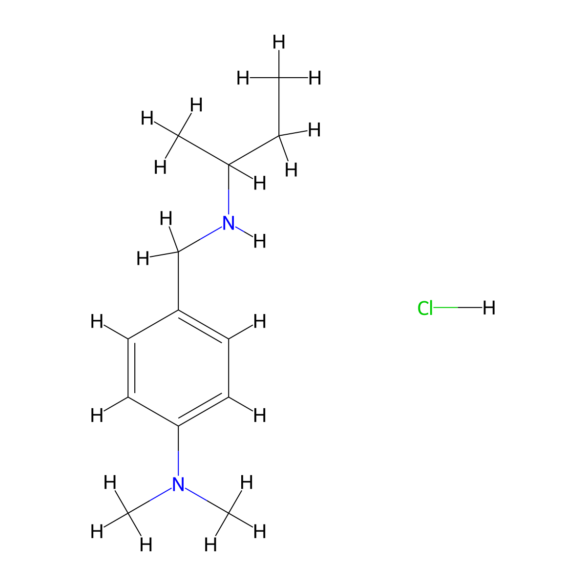 4-{[(Butan-2-yl)amino]methyl}-N,N-dimethylaniline hydrochloride molecular structure, CAS 1158741-85-5