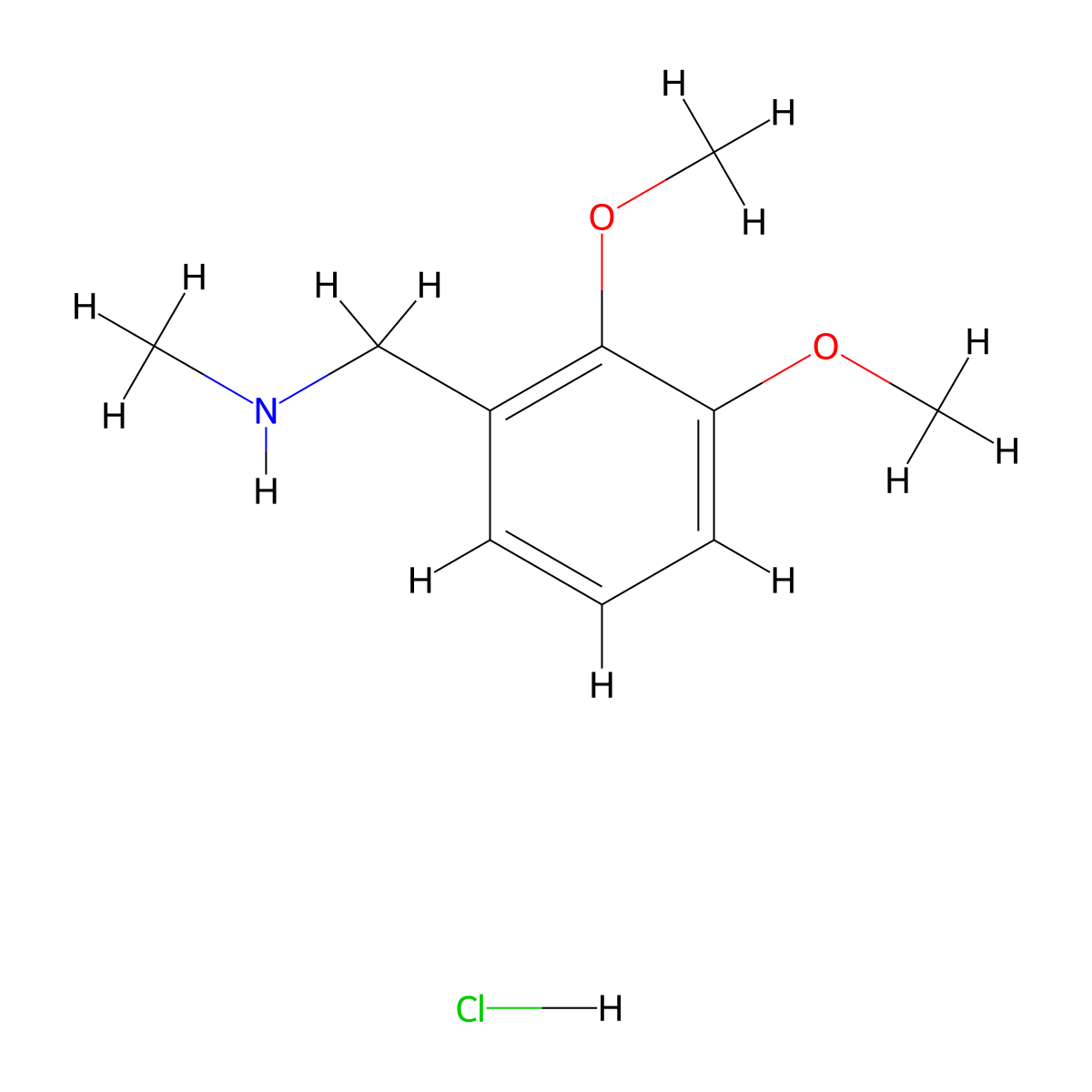 1-(2,3-Dimethoxyphenyl)-N-methylmethanamine hydrochloride molecular structure, CAS 1158741-90-2
