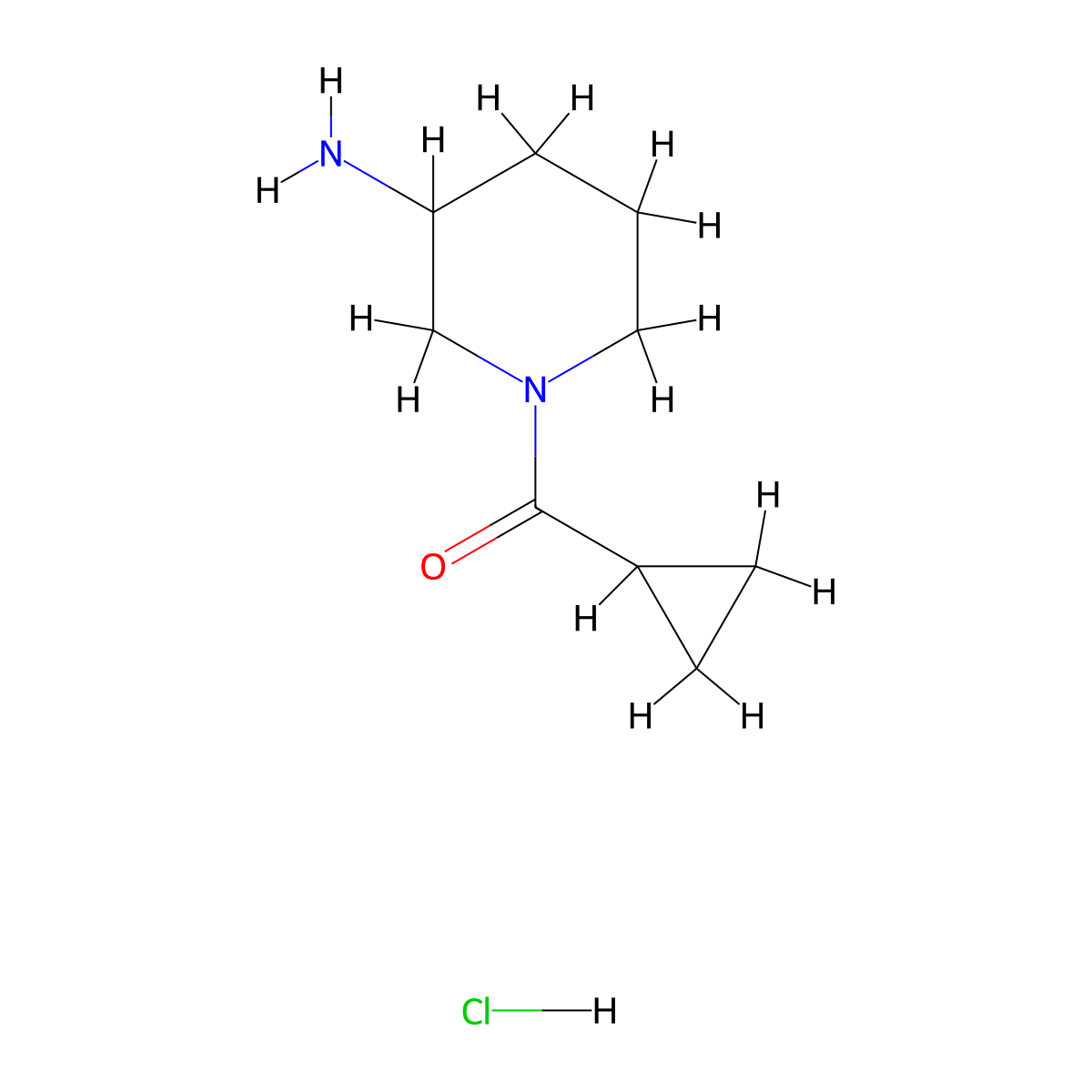 1-(Cyclopropylcarbonyl)-3-piperidinamine hydrochloride molecular structure, CAS 1158742-26-7