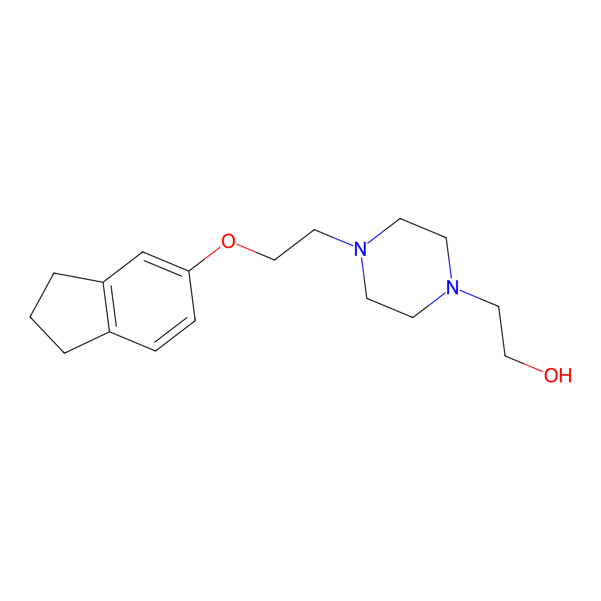 2-{4-[2-(2,3-dihydro-1H-inden-5-yloxy)ethyl]-1-piperazinyl}ethanol molecular structure, CAS 1158742-27-8