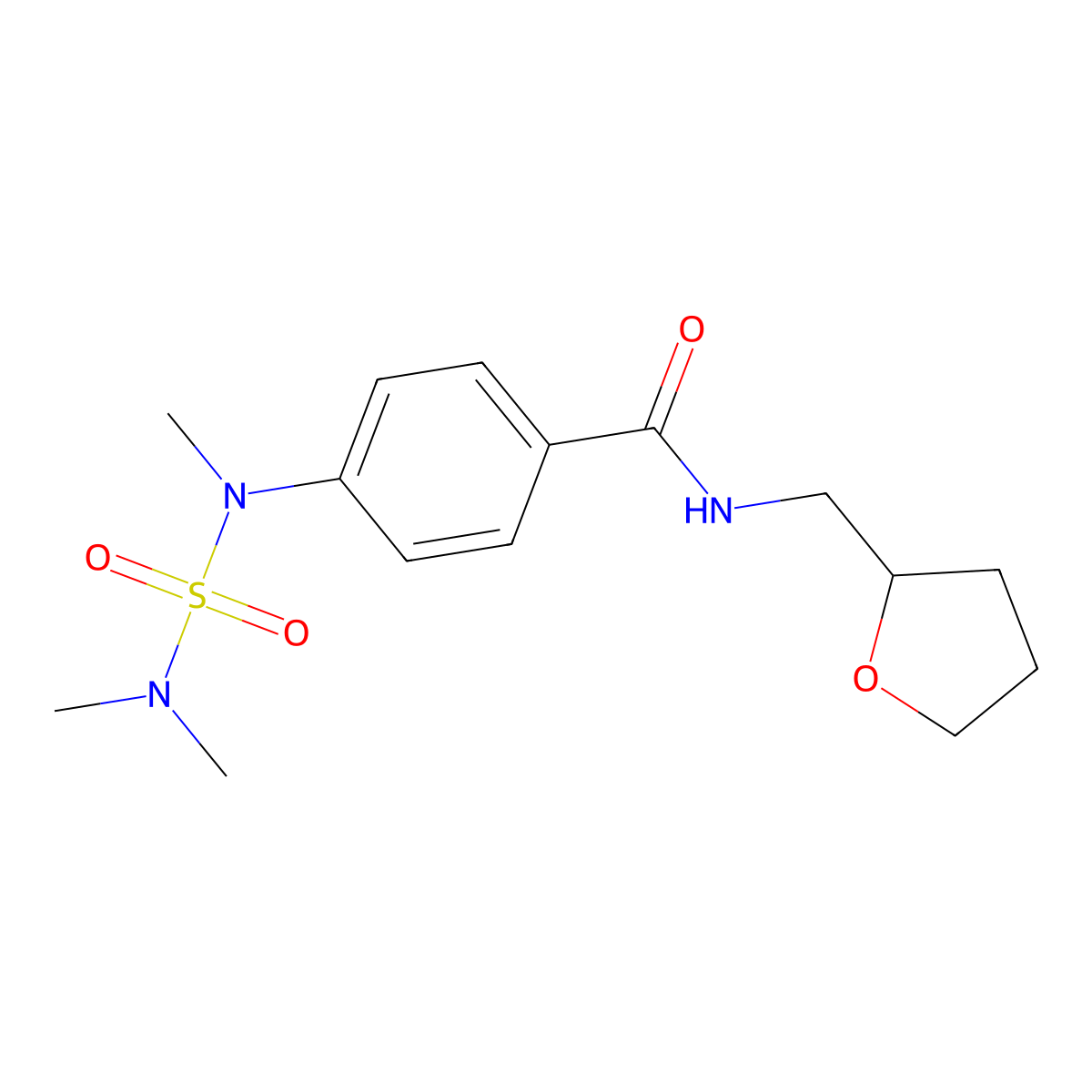 4-[(dimethylsulfamoyl)(methyl)amino]-N-(tetrahydrofuran-2-ylmethyl)benzamide molecular structure, CAS 1158742-82-5