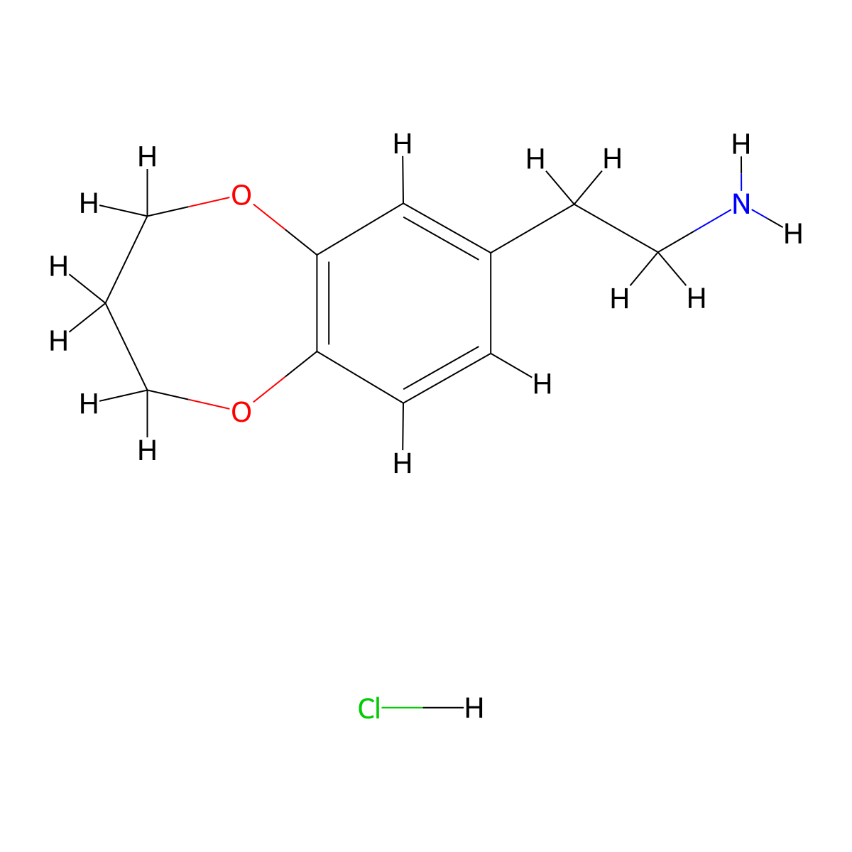 2-(3,4-dihydro-2H-1,5-benzodioxepin-7-yl)ethan-1-amine hydrochloride molecular structure, CAS 1158743-14-6