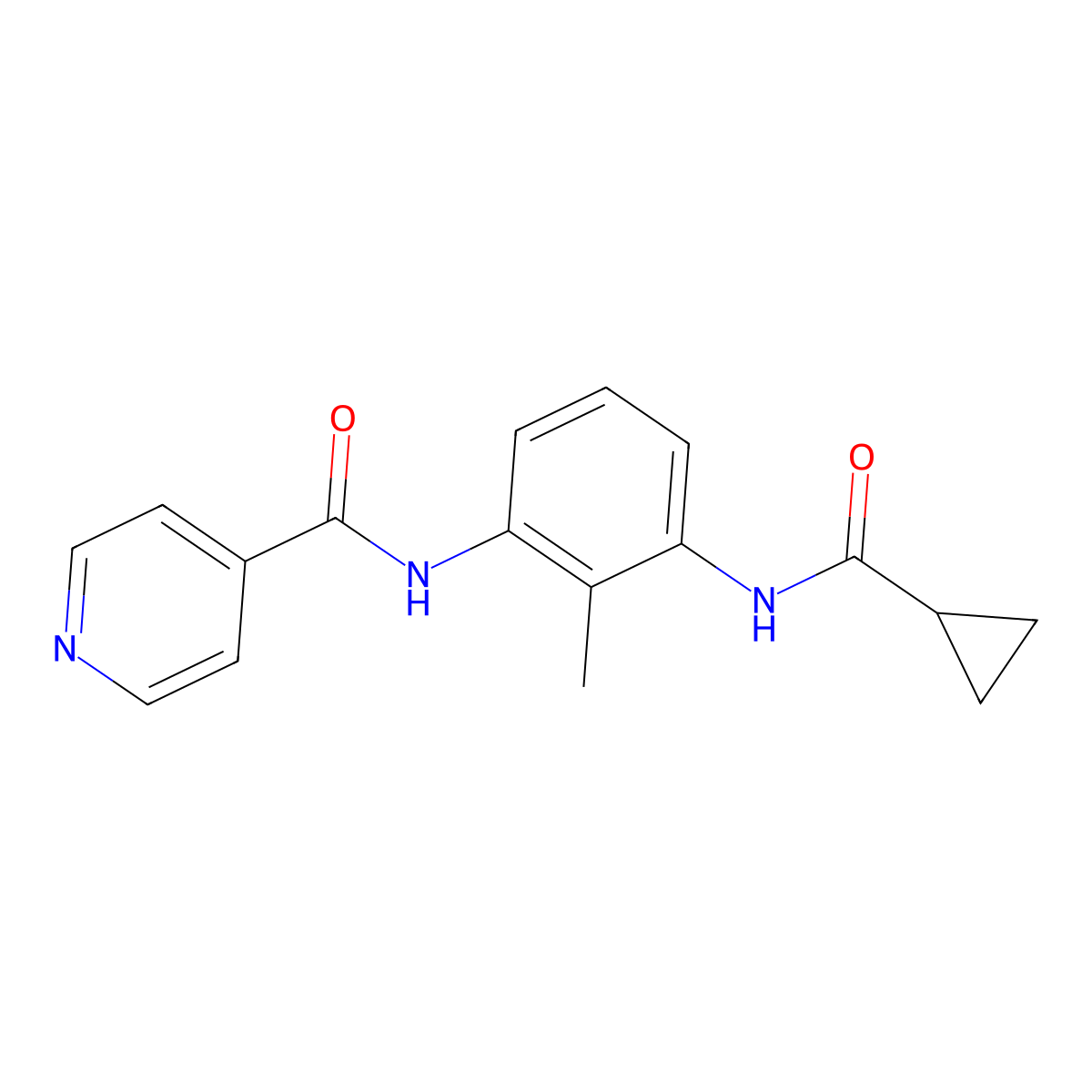 N-{3-[(cyclopropylcarbonyl)amino]-2-methylphenyl}isonicotinamide molecular structure, CAS 1158743-20-4