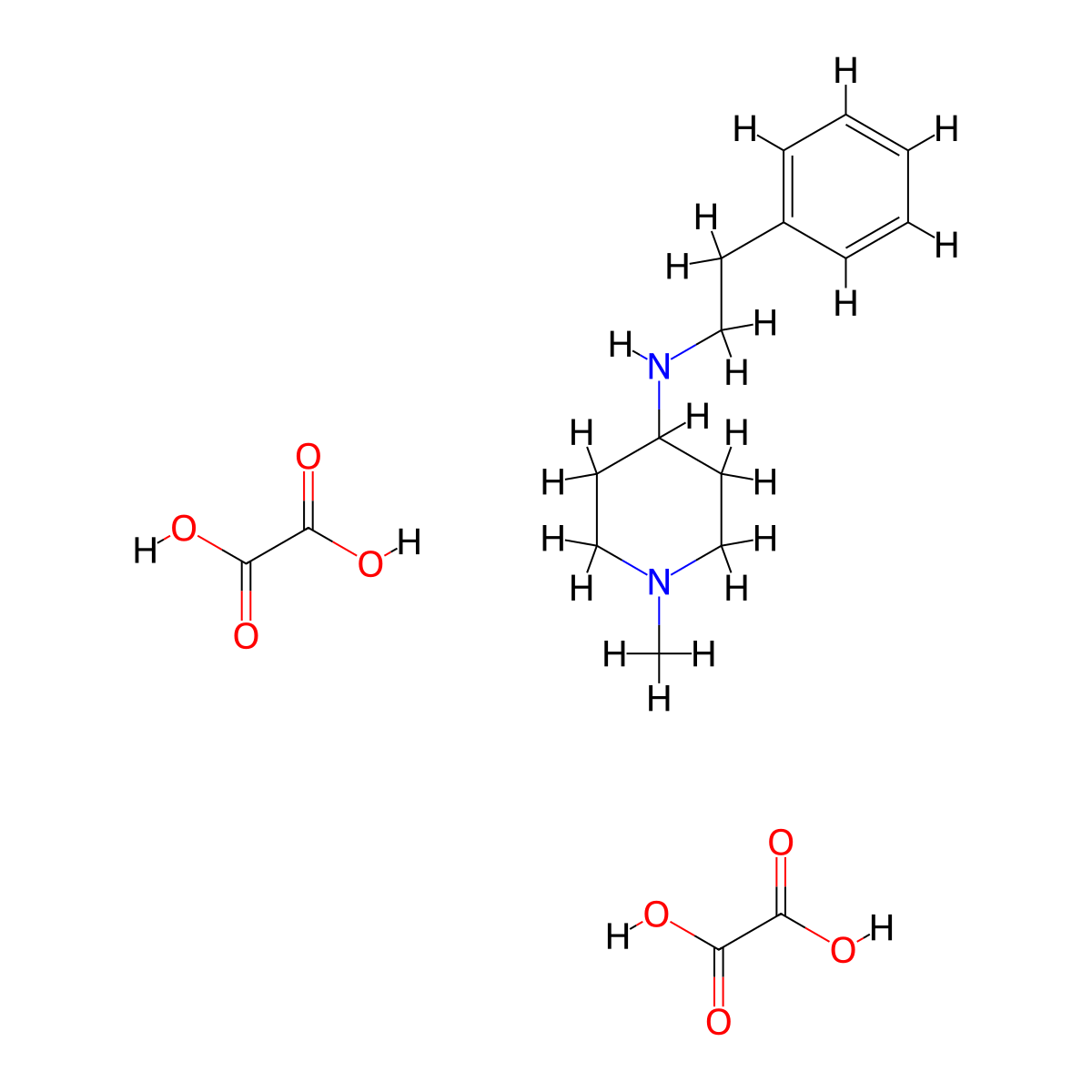1-methyl-N-(2-phenylethyl)-4-piperidinamine diethanedioate molecular structure, CAS 1158743-29-3