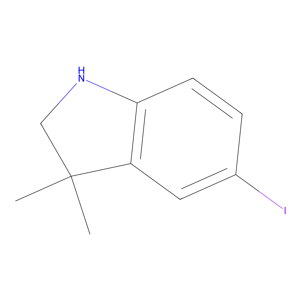 5-Iodo-3,3-dimethylindoline molecular structure, CAS 1158745-57-3