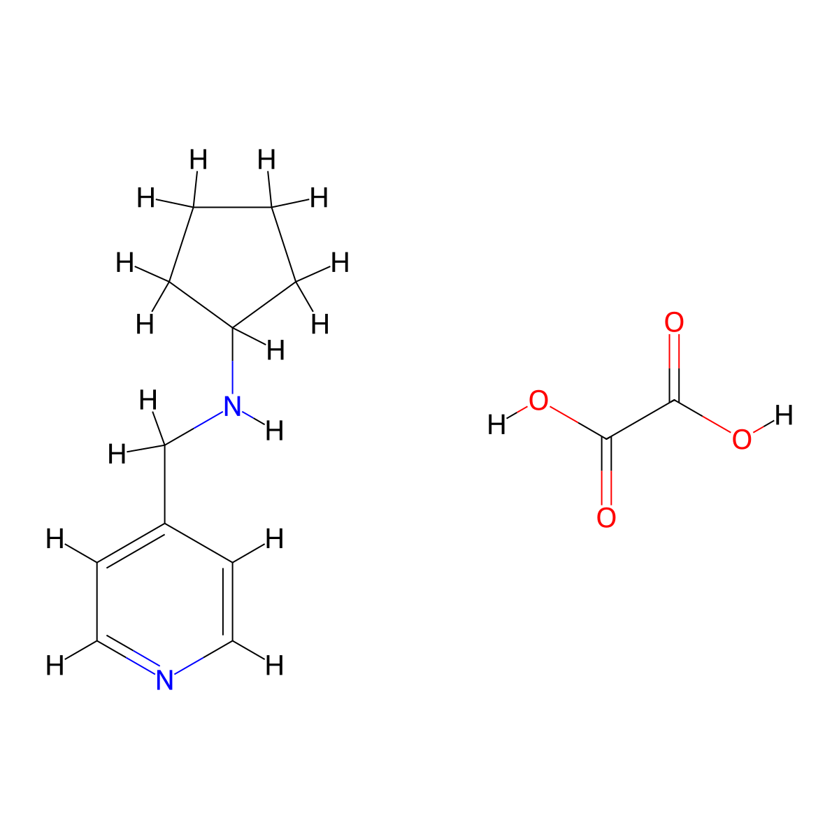 N-(pyridin-4-ylmethyl)cyclopentanamine oxalate molecular structure, CAS 1158746-37-2