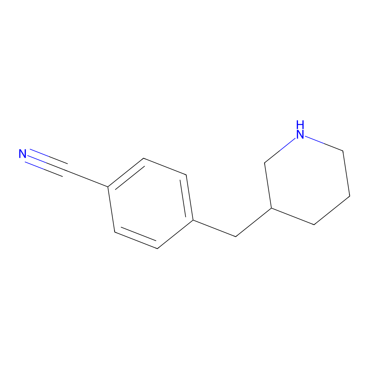 3-(p-Cyanobenzyl)-piperidine molecular structure, CAS 1158746-94-1