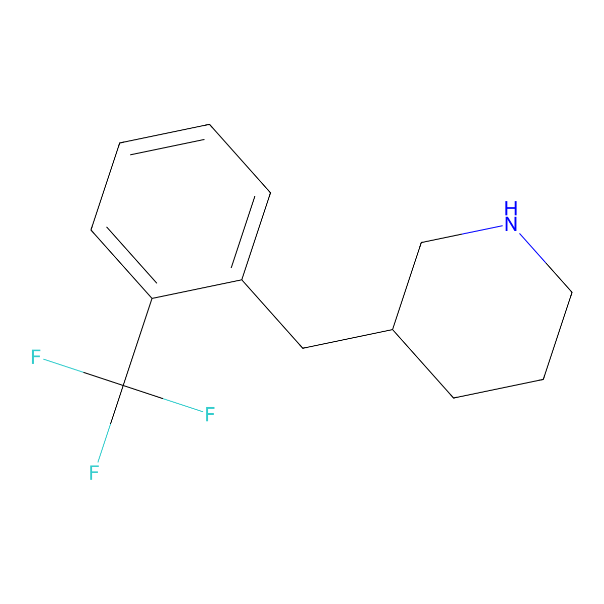 3-{[2-(Trifluoromethyl)phenyl]methyl}piperidine molecular structure, CAS 1158746-95-2