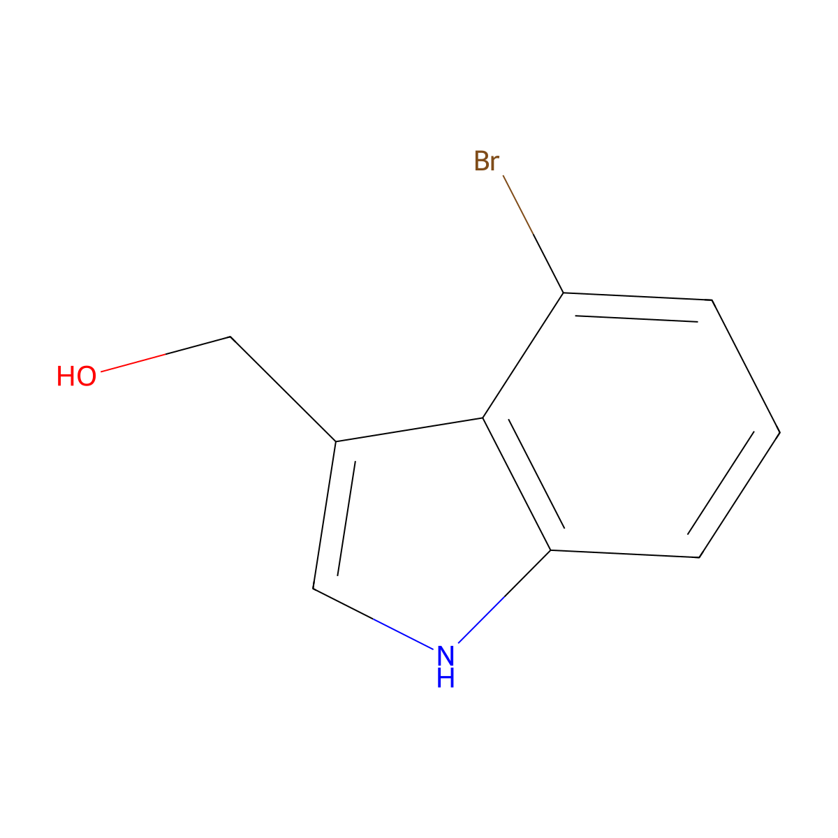 (4-bromo-1H-indol-3-yl)methanol molecular structure, CAS 1158748-26-5