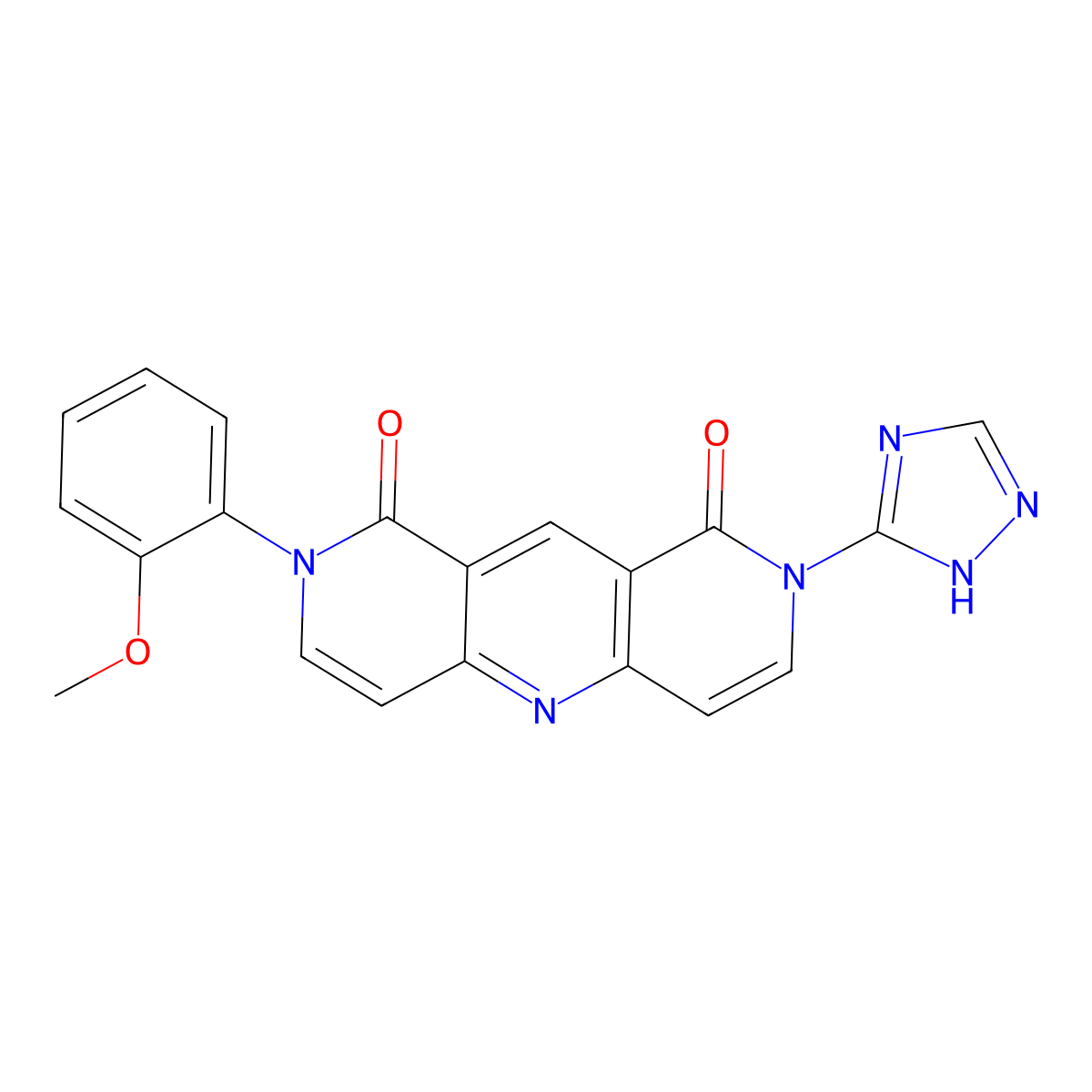 2-(2-methoxyphenyl)-8-(1H-1,2,4-triazol-5-yl)pyrido[4,3-b][1,6]naphthyridine-1,9(2H,8H)-dione molecular structure, CAS 1158748-78-7