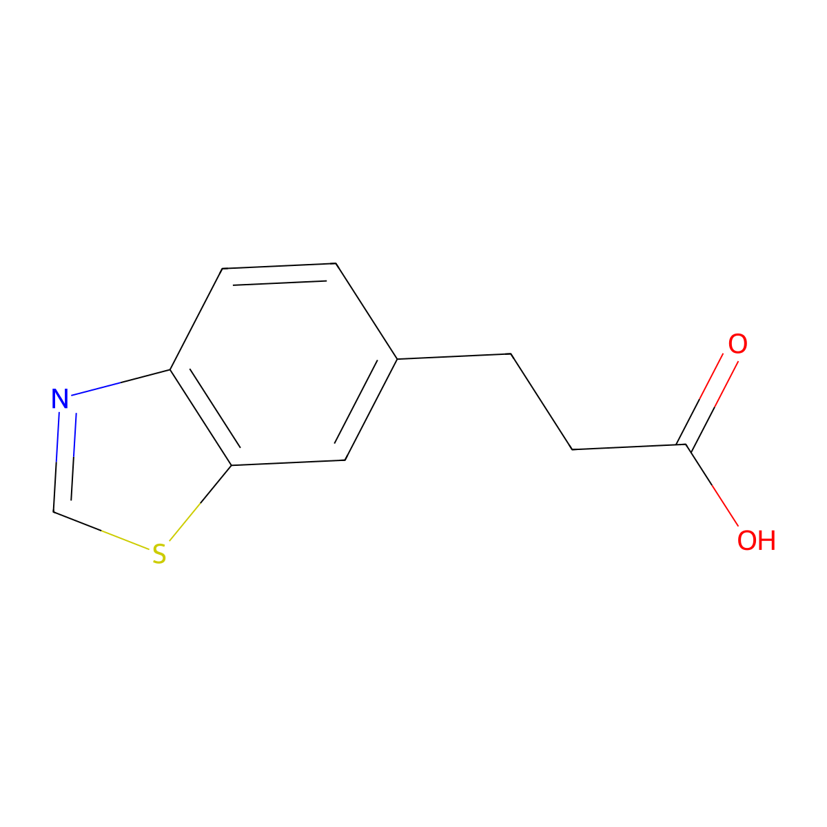 3-(1,3-Benzothiazol-6-yl)propanoic acid molecular structure, CAS 1158749-52-0