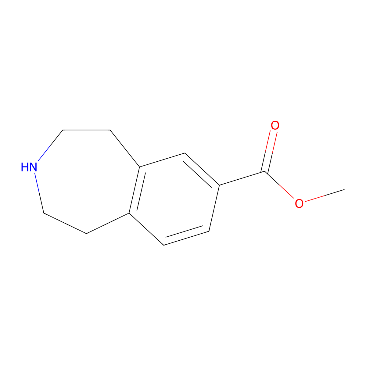 methyl 2,3,4,5-tetrahydro-1H-benzo[d]azepine-7-carboxylate molecular structure, CAS 1158749-62-2