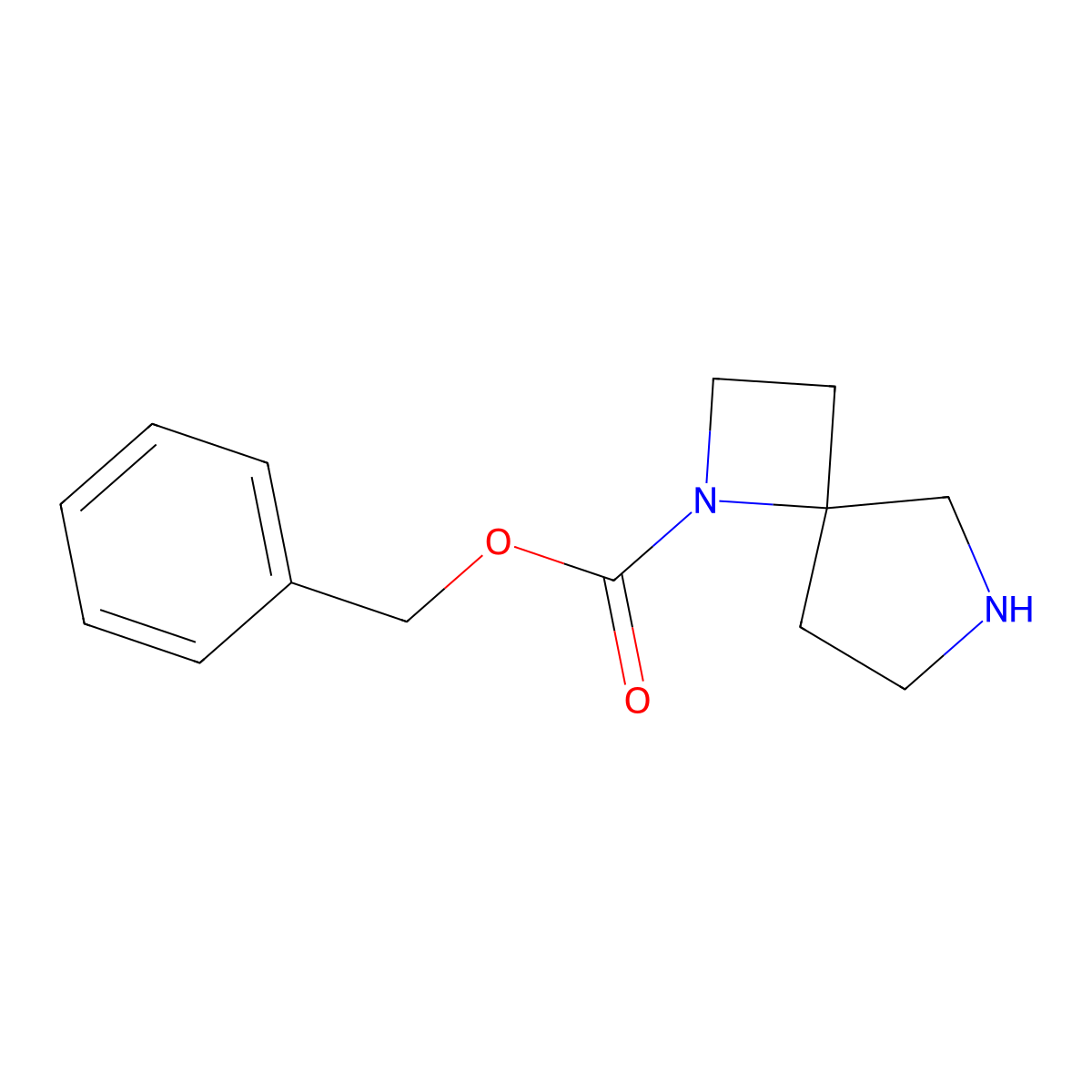 Benzyl 1,6-diazaspiro[3.4]octane-1-carboxylate molecular structure, CAS 1158749-80-4