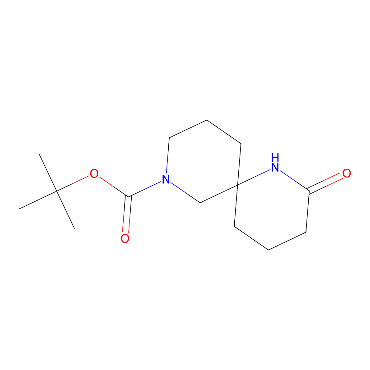 tert-Butyl 2-oxo-1,8-diazaspiro[5.5]undecane-8-carboxylate molecular structure, CAS 1158749-90-6