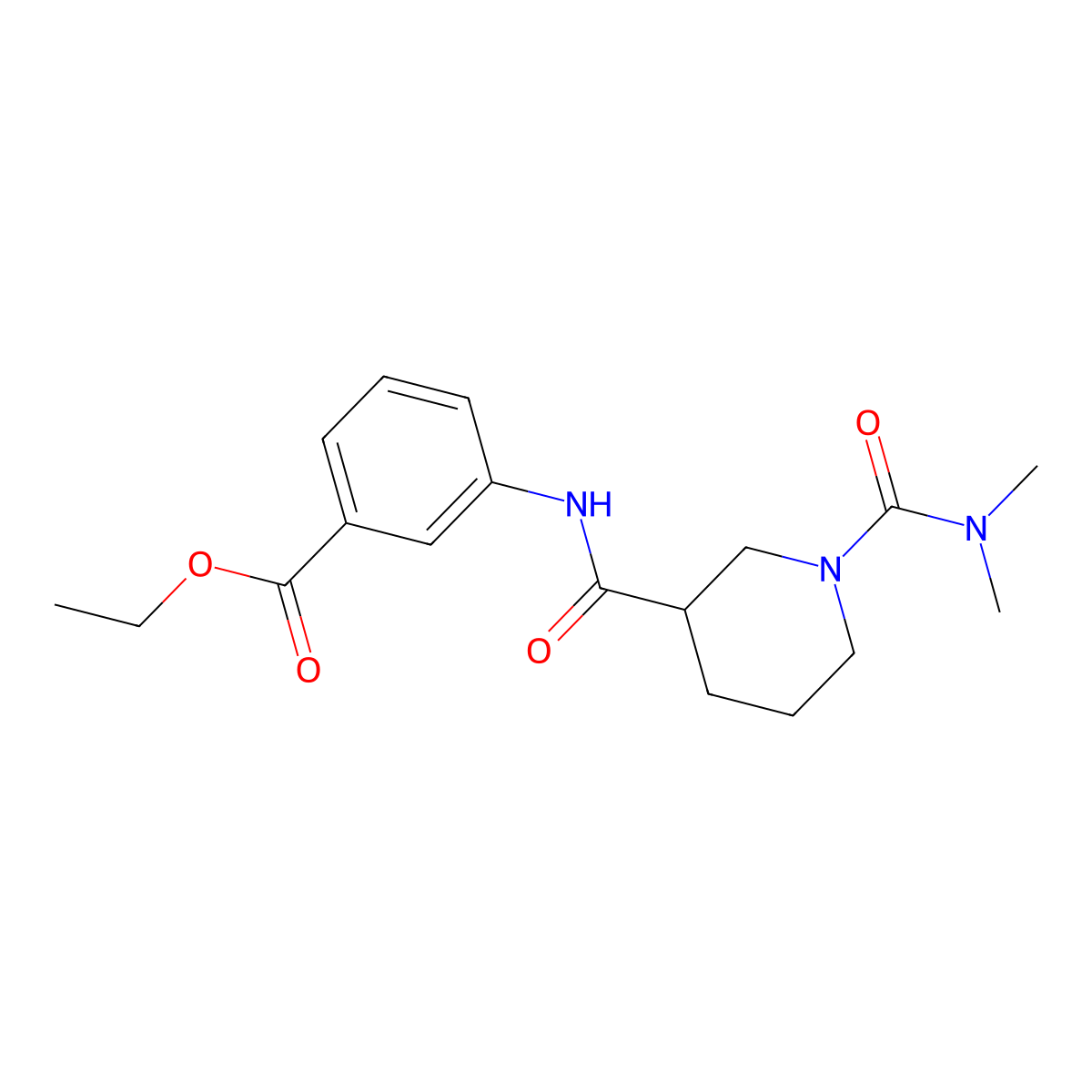 Ethyl 3-({[1-(dimethylcarbamoyl)piperidin-3-yl]carbonyl}amino)benzoate molecular structure, CAS 1158749-92-8
