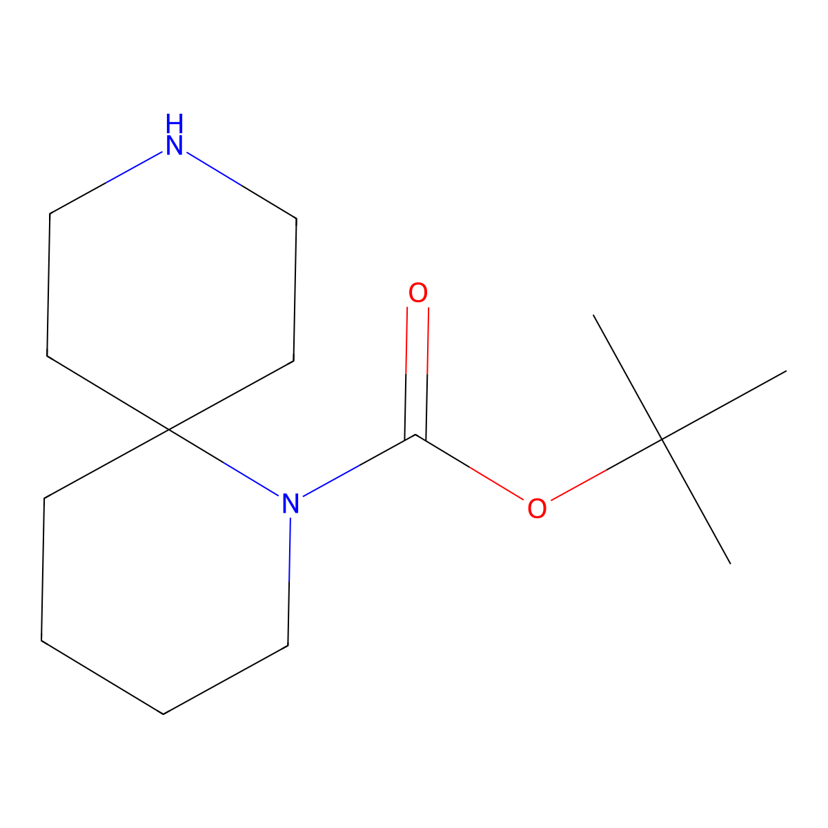 Tert-butyl 1,9-diazaspiro[5.5]undecane-1-carboxylate molecular structure, CAS 1158750-00-5