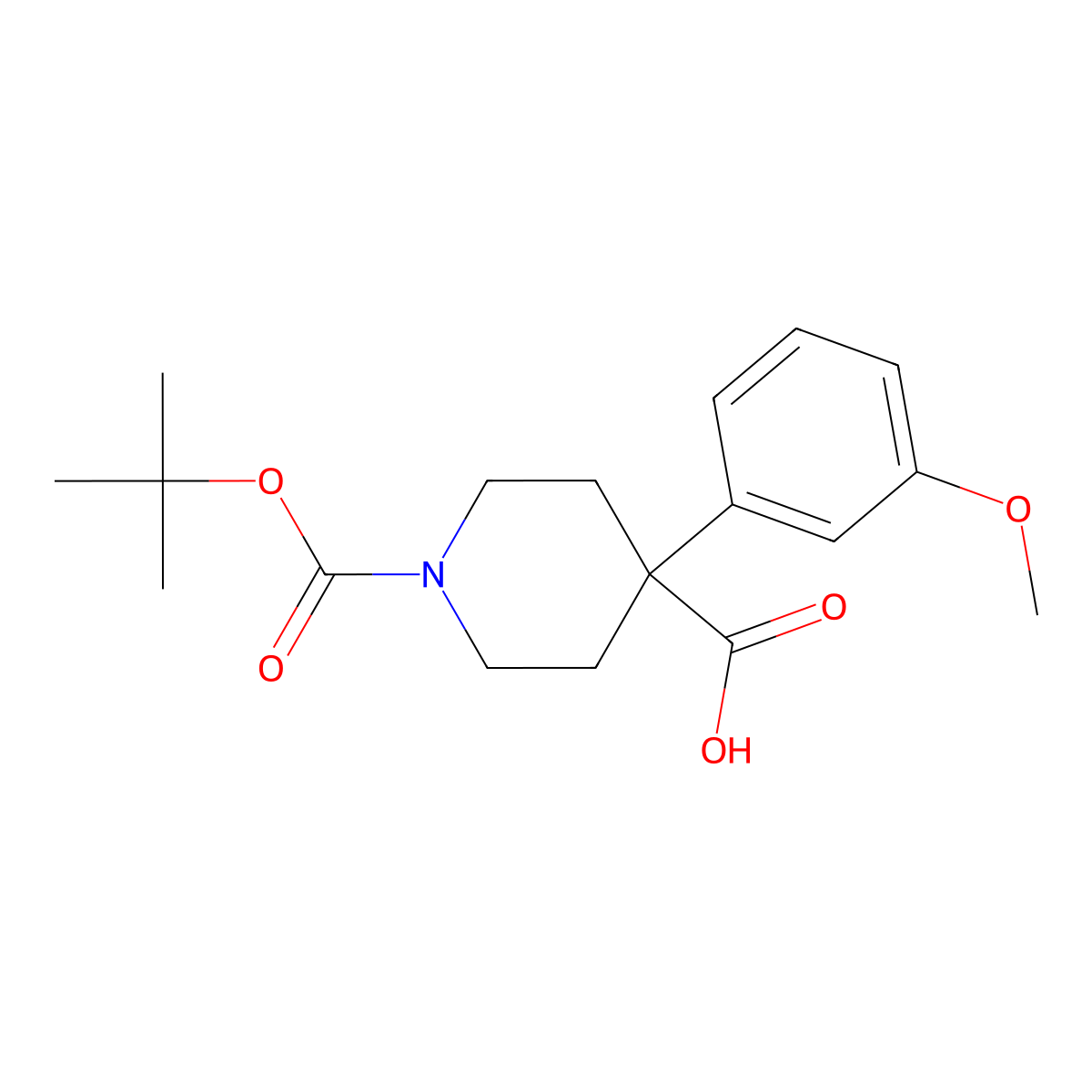 1-(tert-Butoxycarbonyl)-4-(3-methoxyphenyl)piperidine-4-carboxylic acid molecular structure, CAS 1158750-63-0