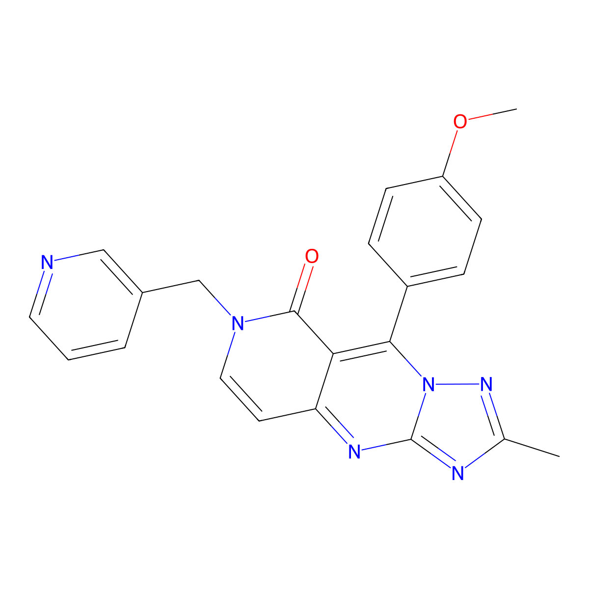 9-(4-Methoxyphenyl)-2-methyl-7-(3-pyridinylmethyl)pyrido[4,3-d][1,2,4]triazolo[1,5-a]pyrimidin-8(7H)-one molecular structure, CAS 1158750-67-4